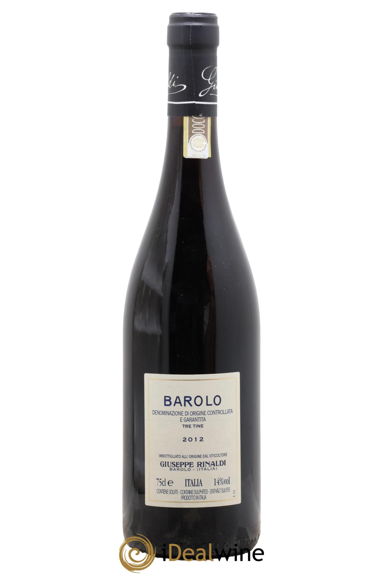 Barolo DOCG Tre Tine Giuseppe Rinaldi 2012 - Lot of 1 bottle - 1