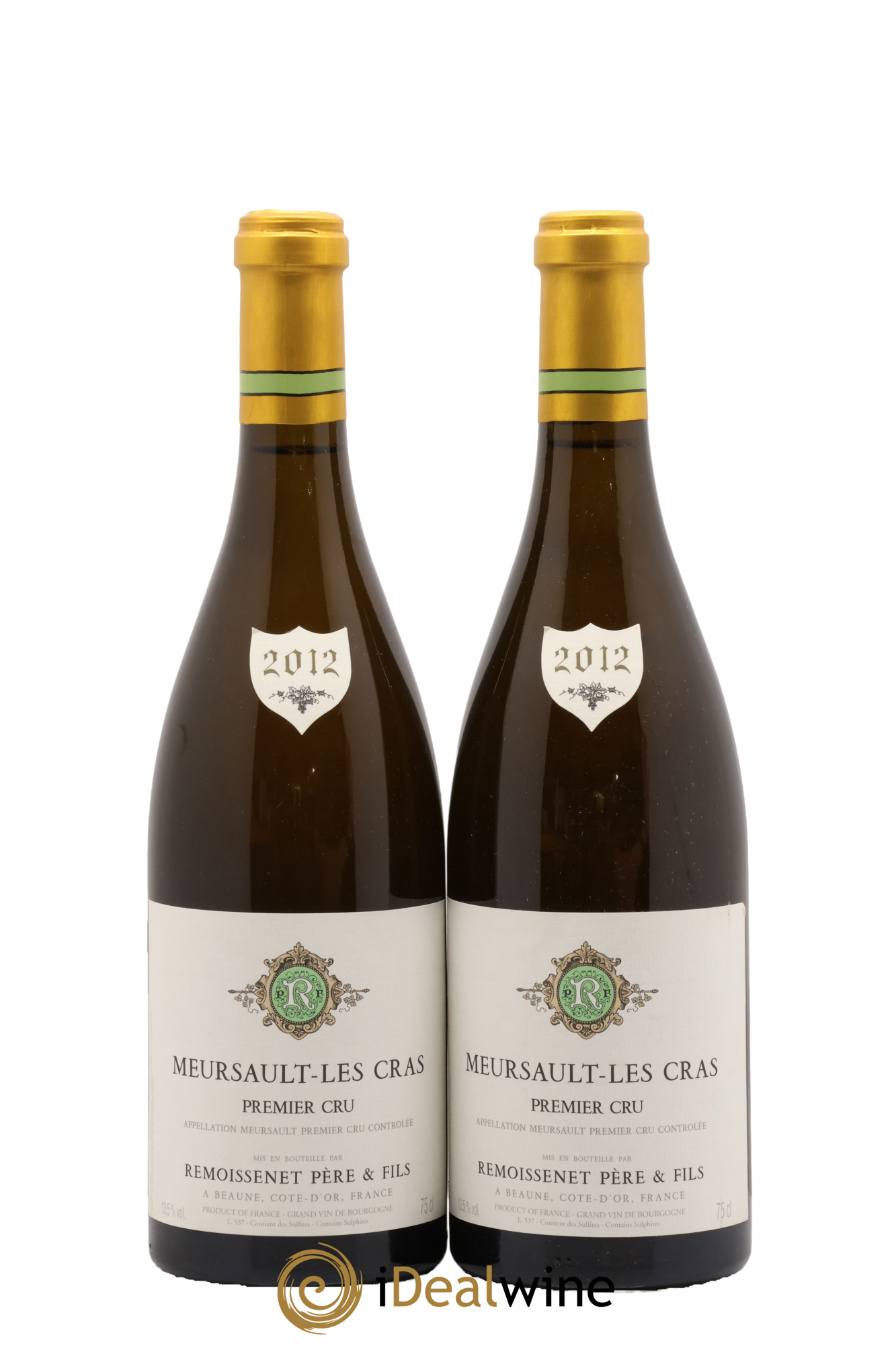 Meursault 1er Cru Les Cras Remoissenet Père et Fils 2012 - Lote de 2 botellas - 0