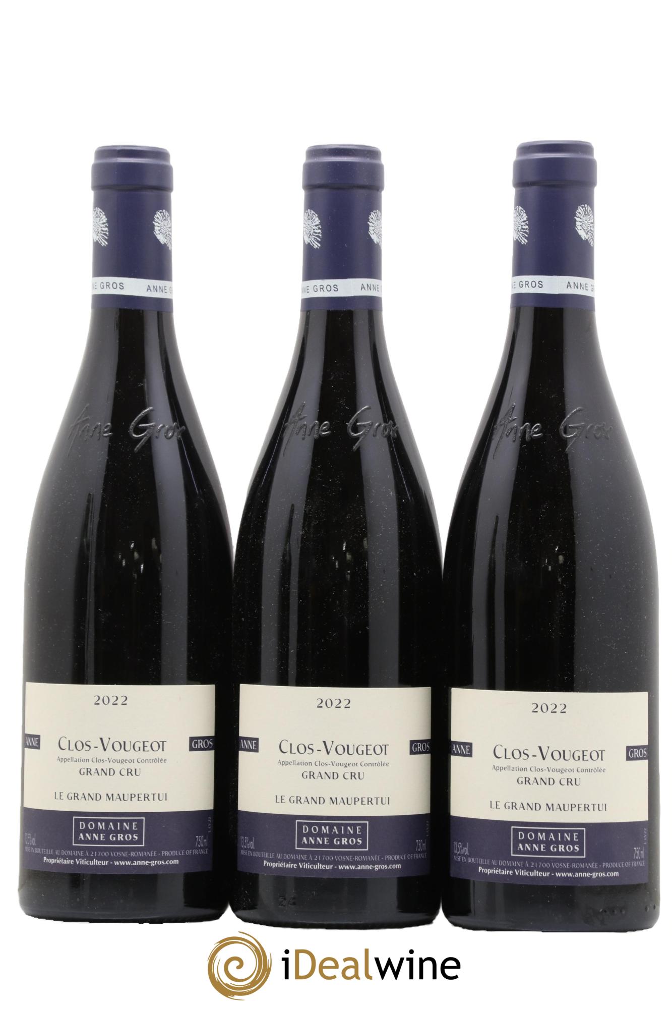 Clos de Vougeot Grand Cru Le Grand Maupertui Anne Gros 2022 - Lotto di 3 bottiglie - 0