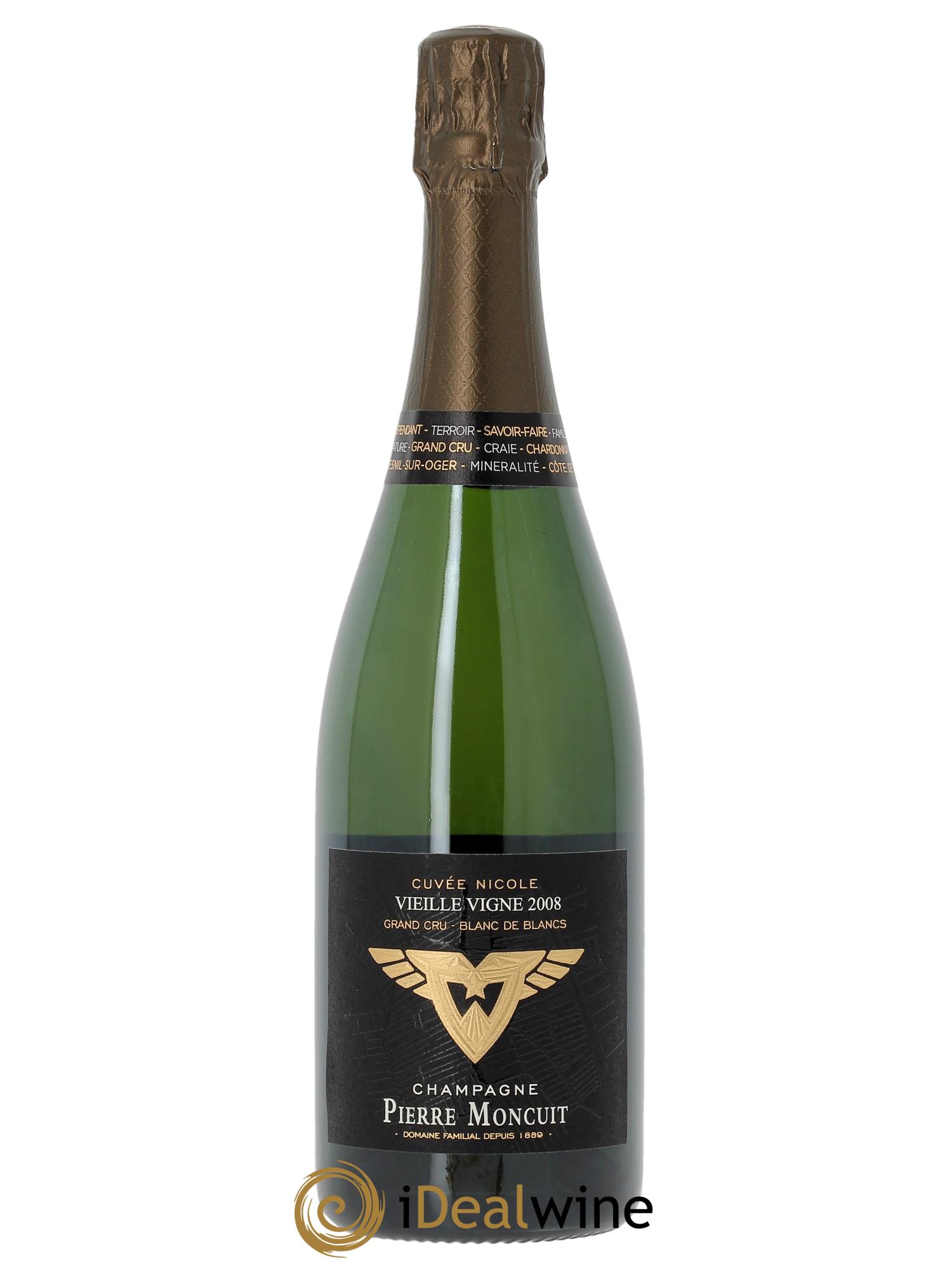 Cuvée Nicole Moncuit Vieilles Vignes Extra-Brut Pierre Moncuit 2008 - Lot de 1 bouteille - 0