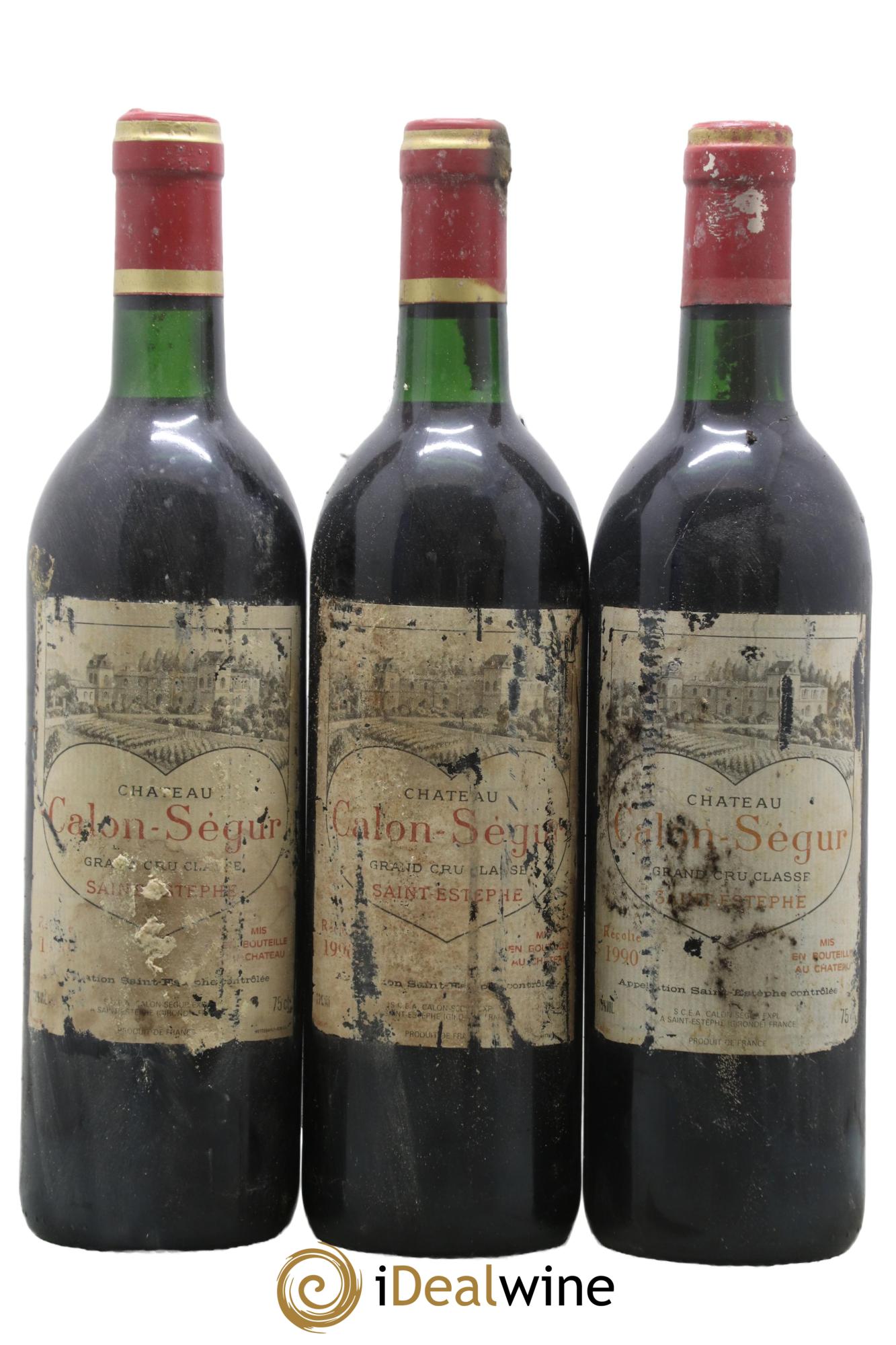 Château Calon Ségur 3ème Grand Cru Classé 1990 - Posten von 3 Flaschen - 0