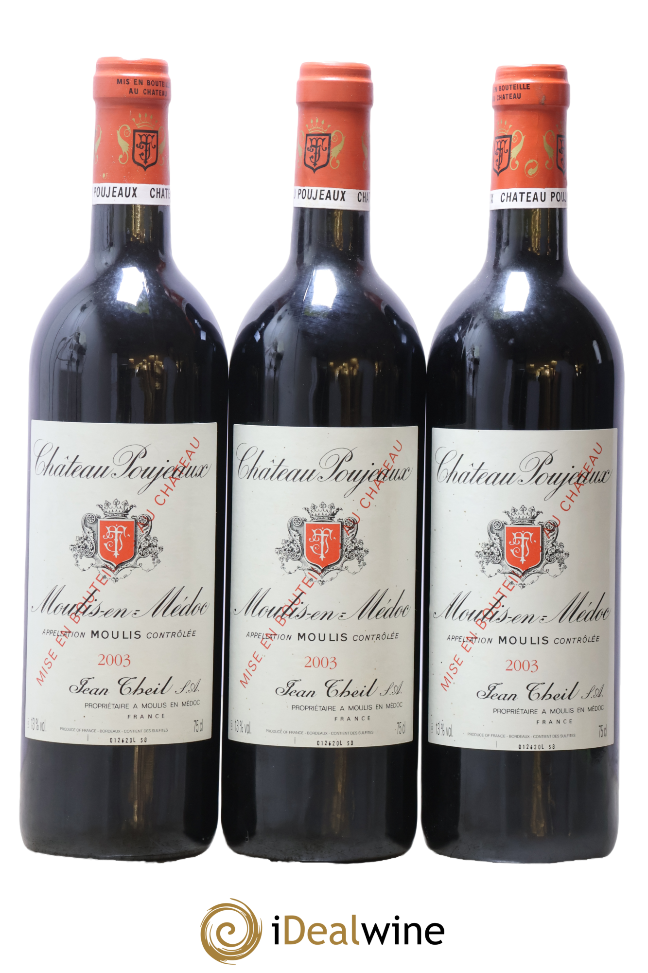 Château Poujeaux 2003 - Lot de 3 bouteilles - 0