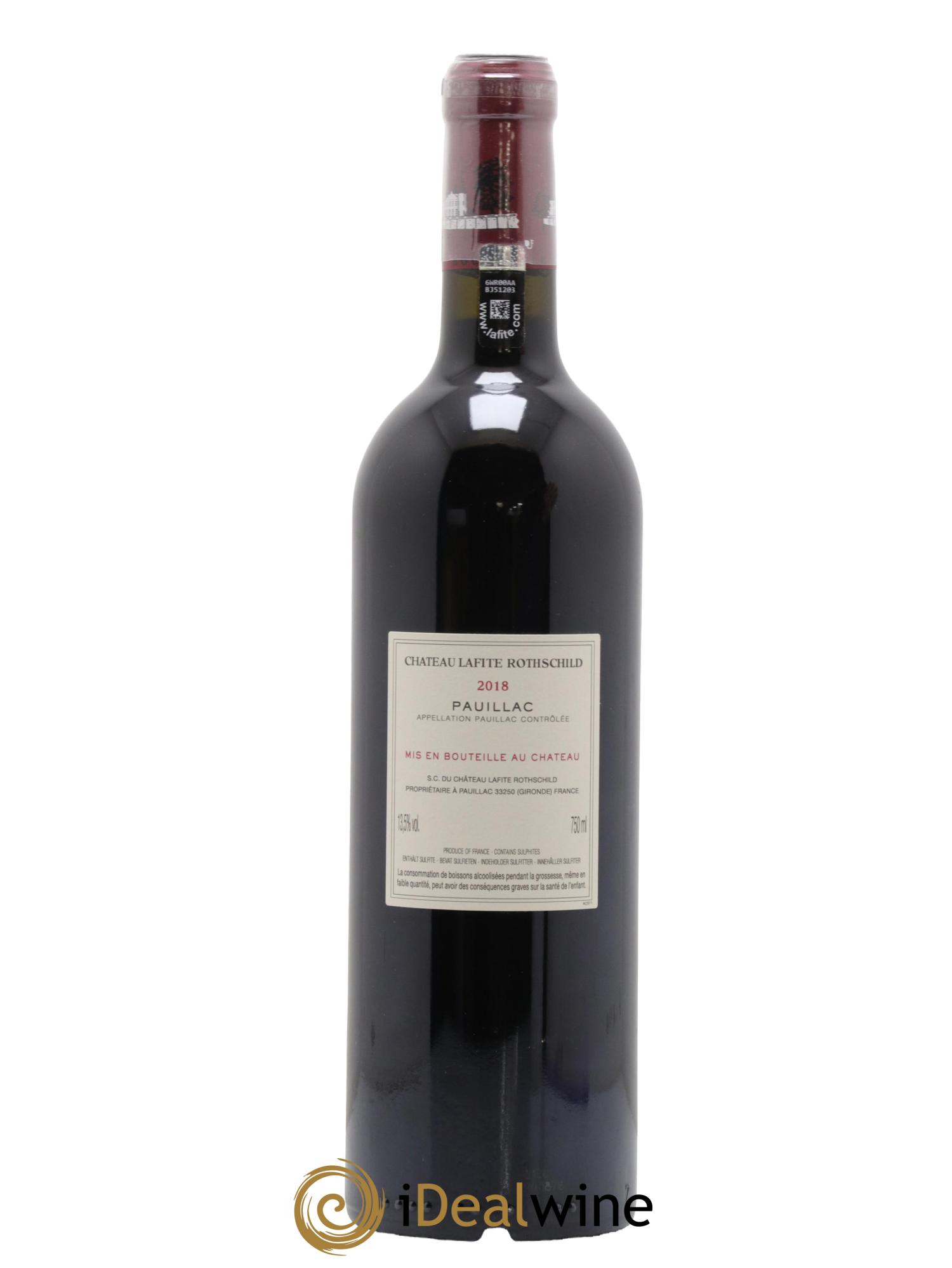 Château Lafite Rothschild 1er Grand Cru Classé 2018 - Lot de 1 bouteille - 1