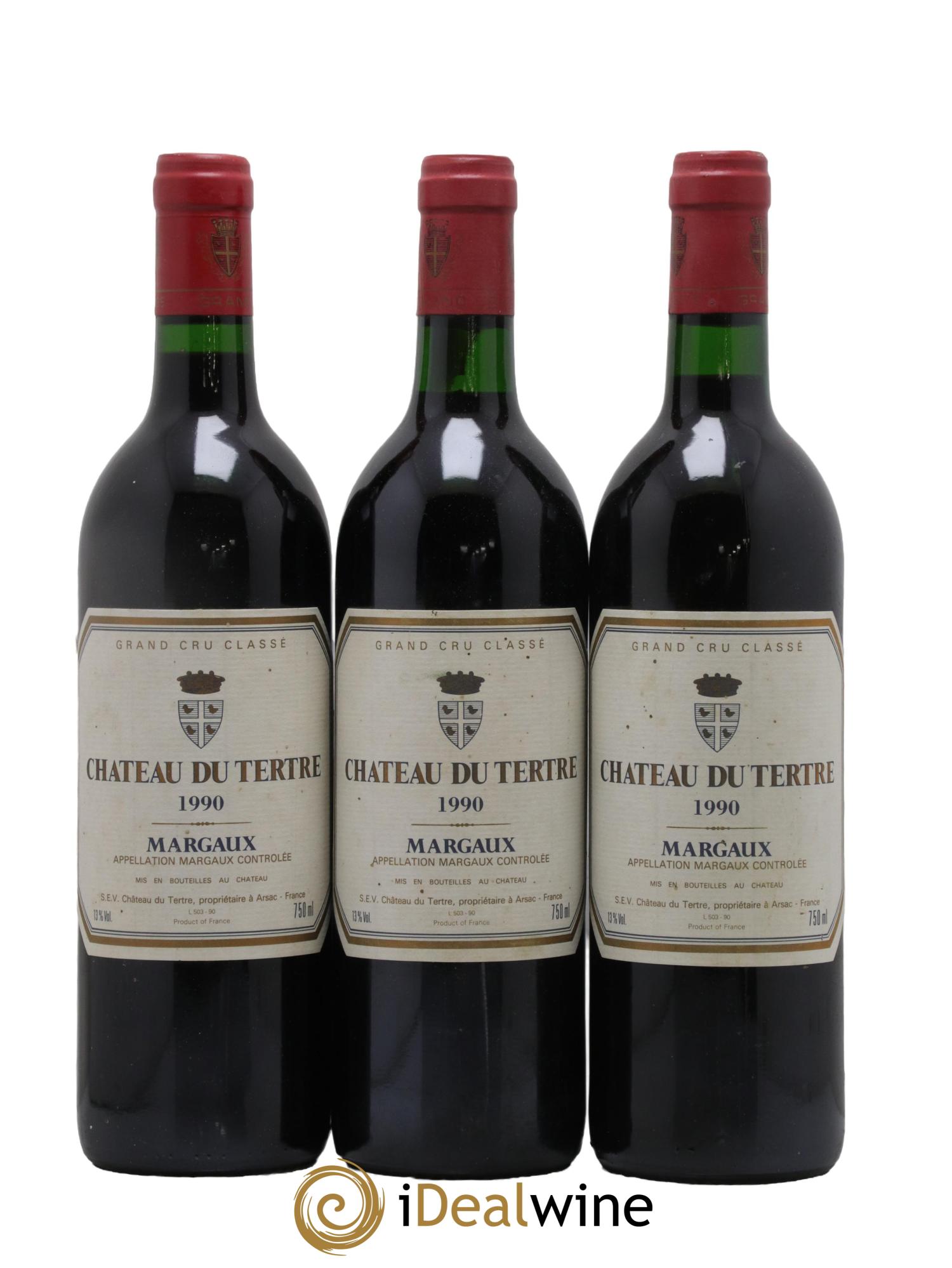 Château du Tertre 5ème Grand Cru Classé 1990 - Lot de 3 bouteilles - 0