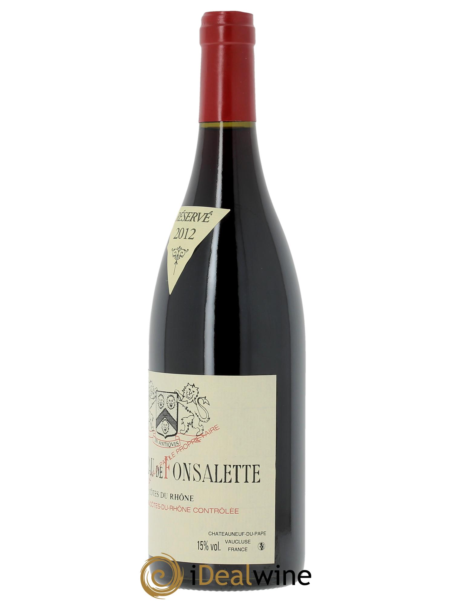 Côtes-du-Rhône Château de Fonsalette Emmanuel Reynaud 2012 - Lot de 1 bouteille - 1