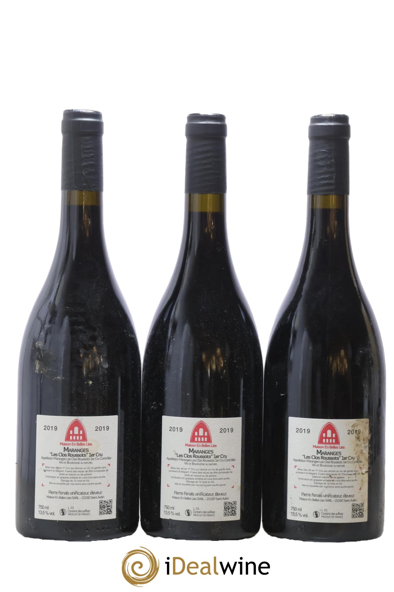 Maranges 1er Cru Les Clos Roussots Maison En Belles Lies 2019 - Posten von 3 Flaschen - 1
