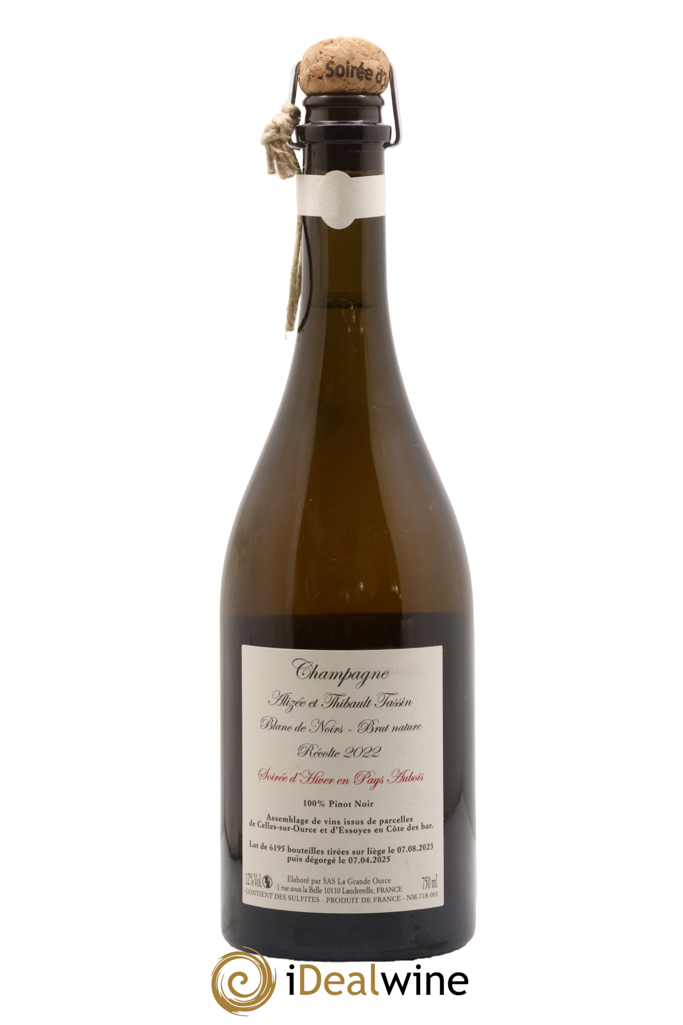 Blanc de Noirs Brut Nature Soirée D'hiver en Pays Aubois Alizée et Thibault Tassin 2022 - Posten von 1 Flasche - 1