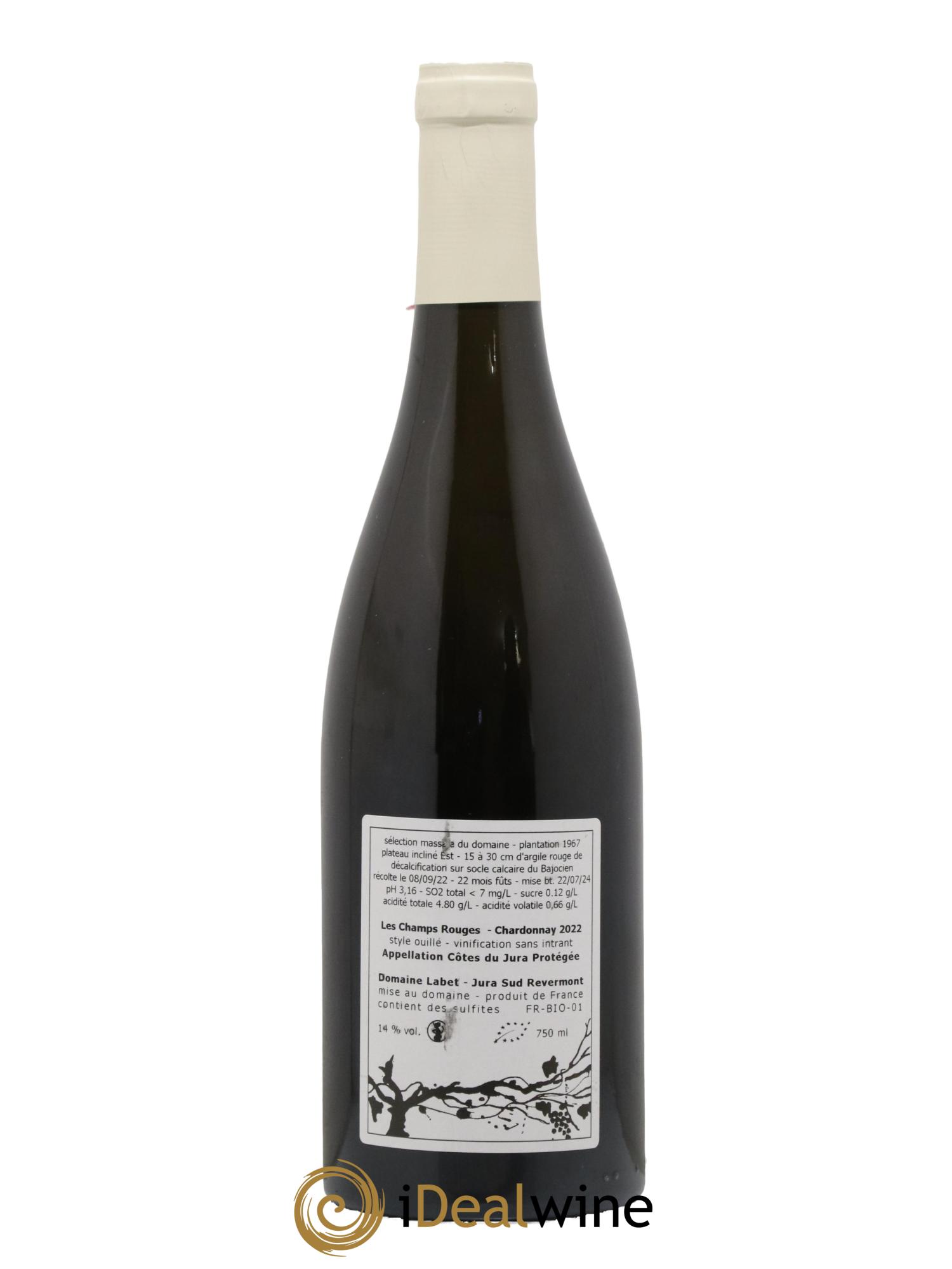 Côtes du Jura Chardonnay Les Champs Rouges Romain - Julien - Charline Labet 2022 - Posten von 1 Flasche - 1