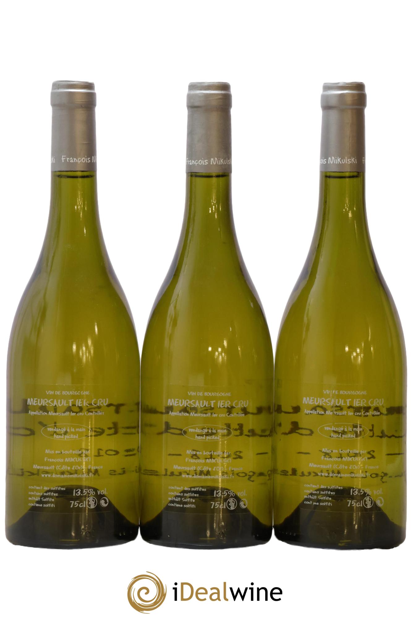 Meursault 1er Cru Goutte d'Or François Mikulski 2018 - Lotto di 3 bottiglie - 1