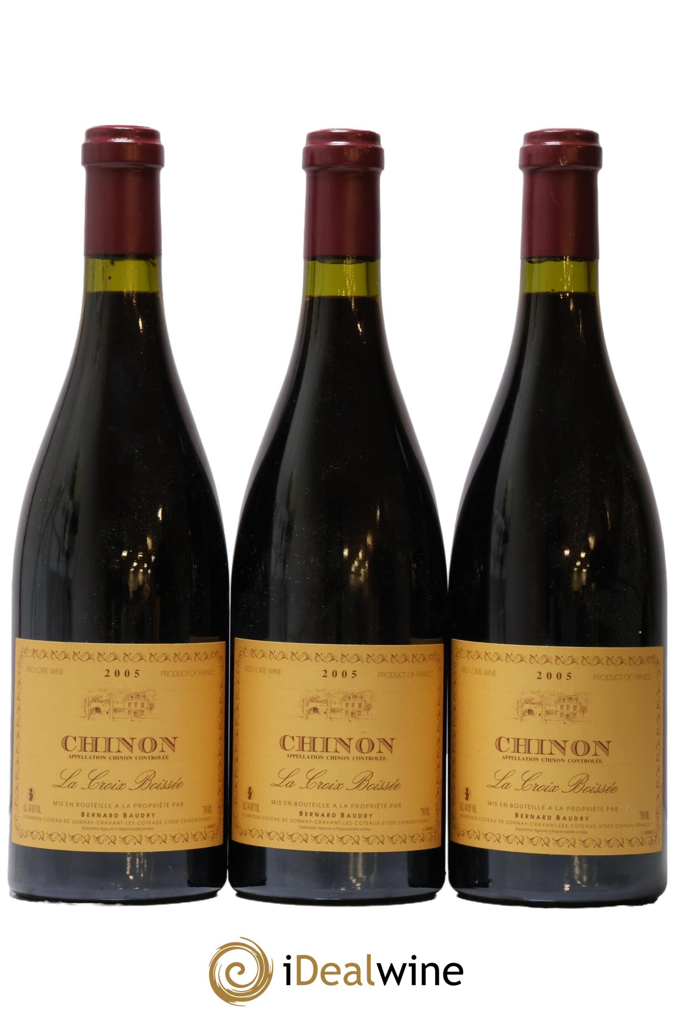 Chinon La Croix Boissée Bernard Baudry 2005 - Posten von 3 Flaschen - 0