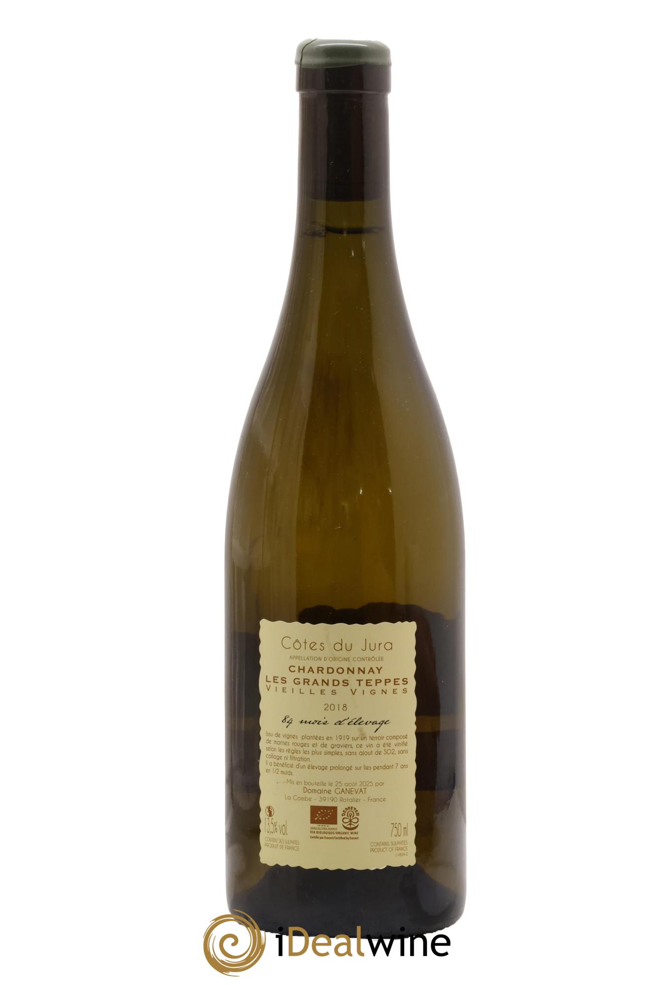 Côtes du Jura Chardonnay Les Grands Teppes Vieilles Vignes 84 Mois D'Elevage Jean-François Ganevat (Domaine) 2018 - Lot de 1 bouteille - 1