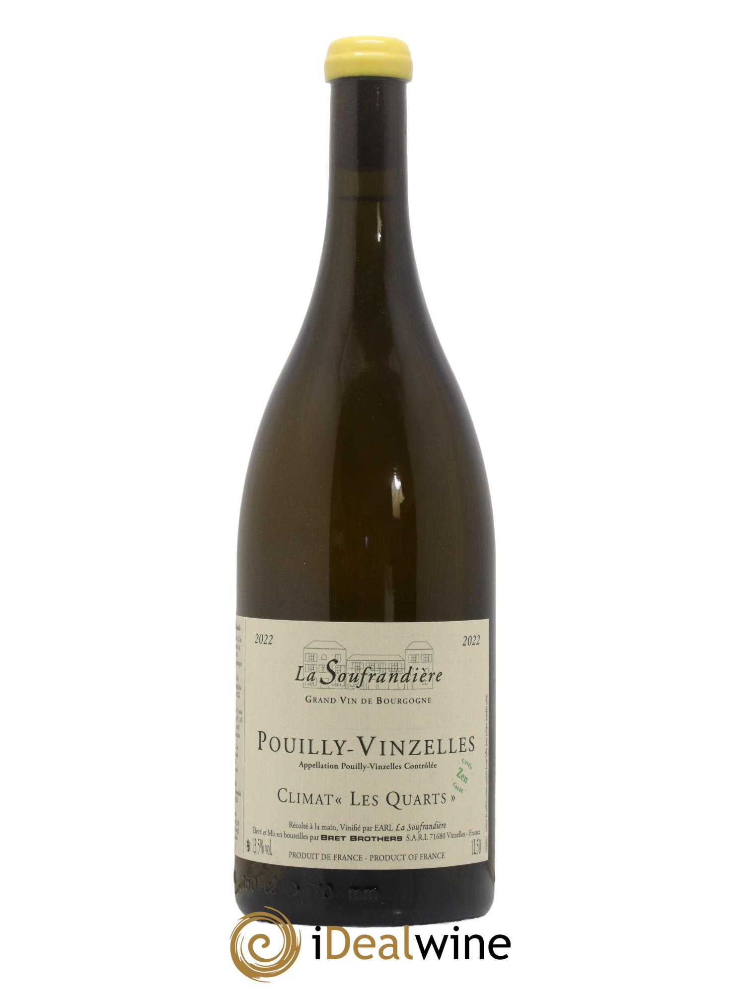 Pouilly-Vinzelles Les Quarts Cuvée Zen La Soufrandière - Bret Brothers 2022 - Lot de 1 magnum - 0
