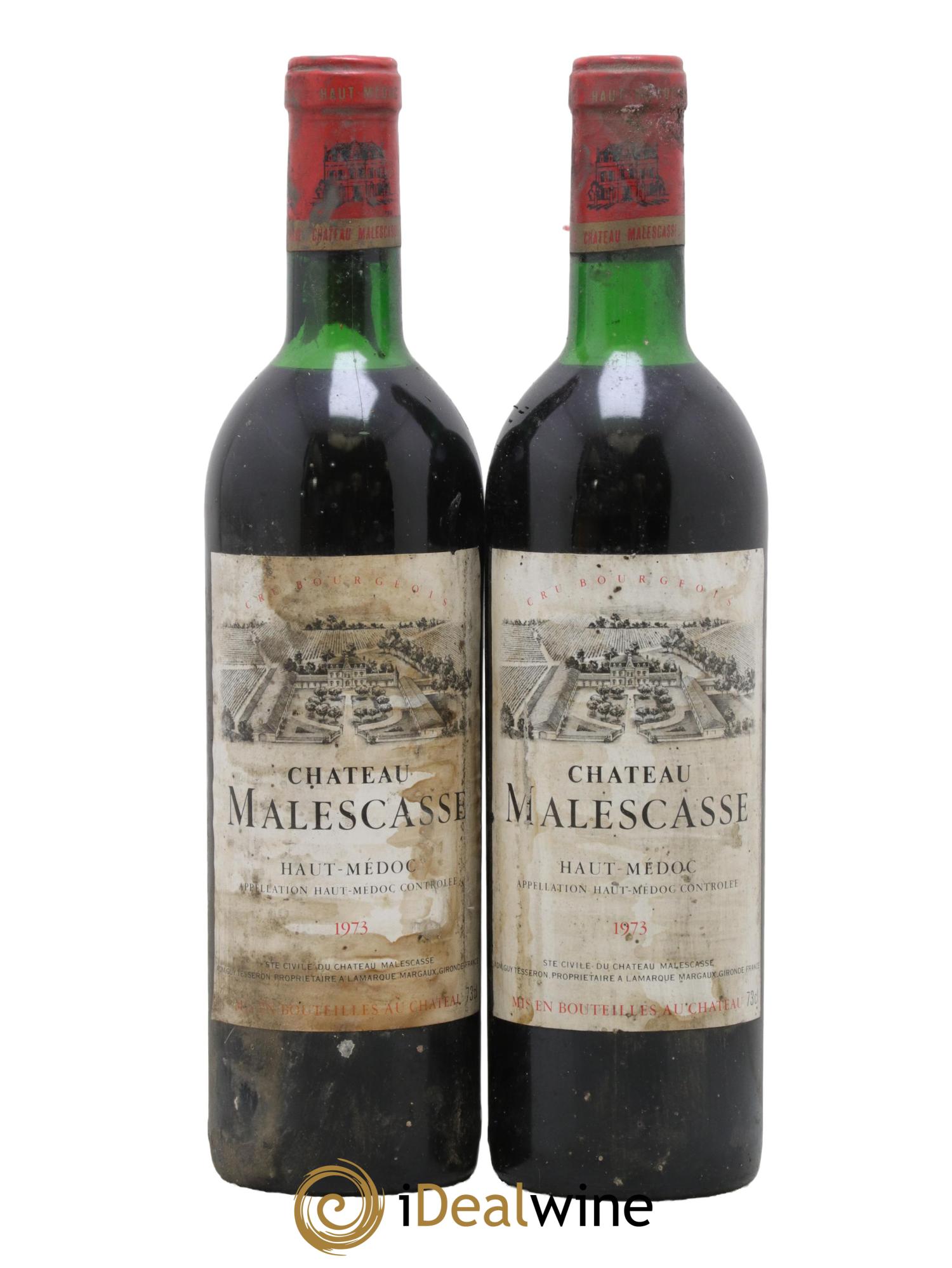 Château Malescasse Cru Bourgeois Exceptionnel 1973 - Lot de 2 bouteilles - 0