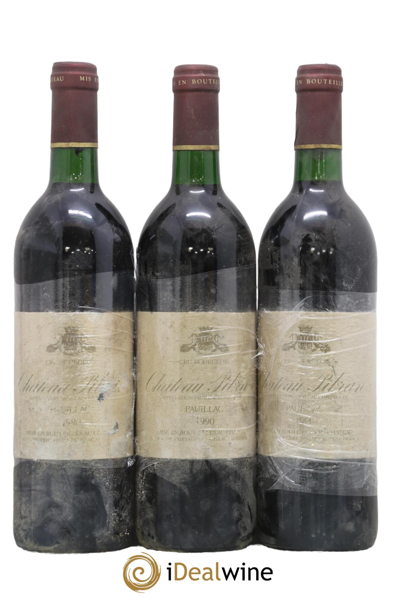 Château Pibran 1990 - Lot of 3 bottles - 0