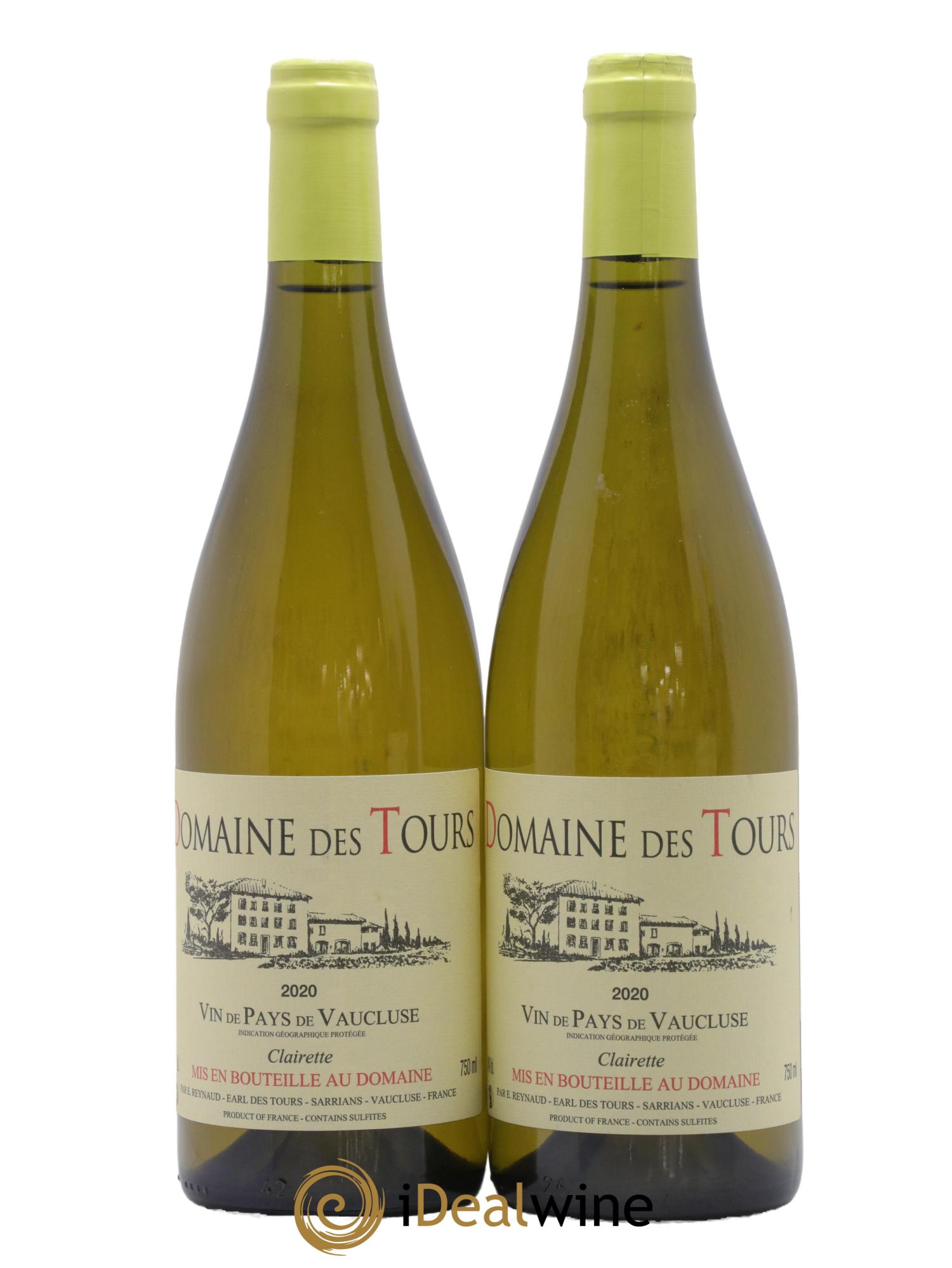IGP Vaucluse (Vin de Pays de Vaucluse) Domaine des Tours Clairette Emmanuel Reynaud 2020 - Lotto di 2 bottiglie - 0