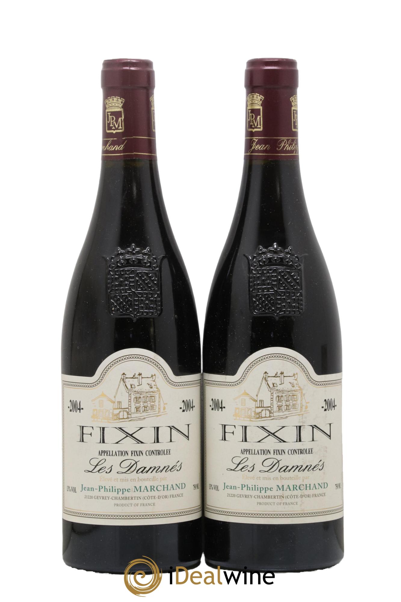 Fixin Les Damnés Jean-Philippe Marchand 2004 - Lot de 2 bouteilles - 0
