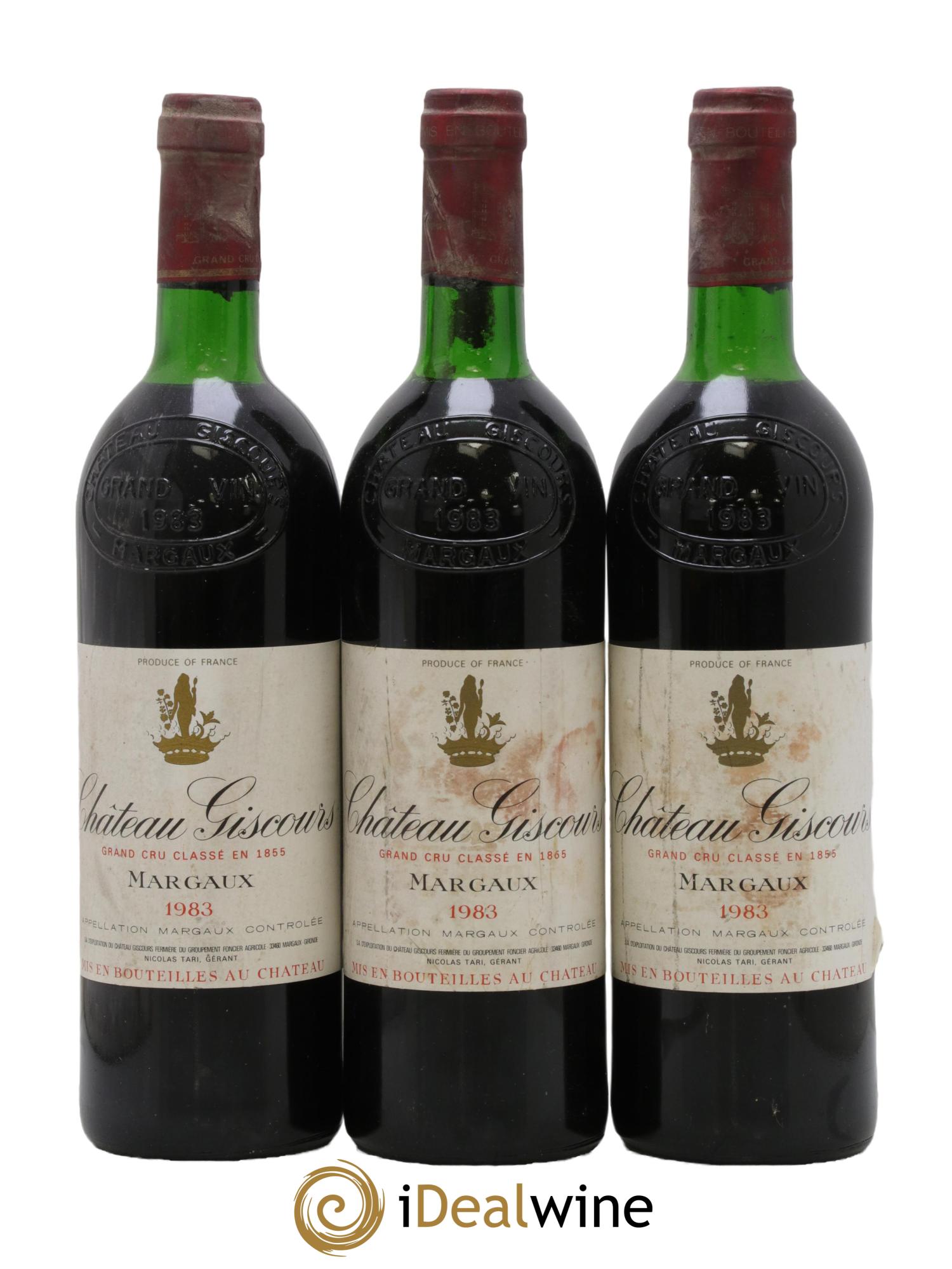 Château Giscours 3ème Grand Cru Classé 1983 - Lot de 3 bouteilles - 0