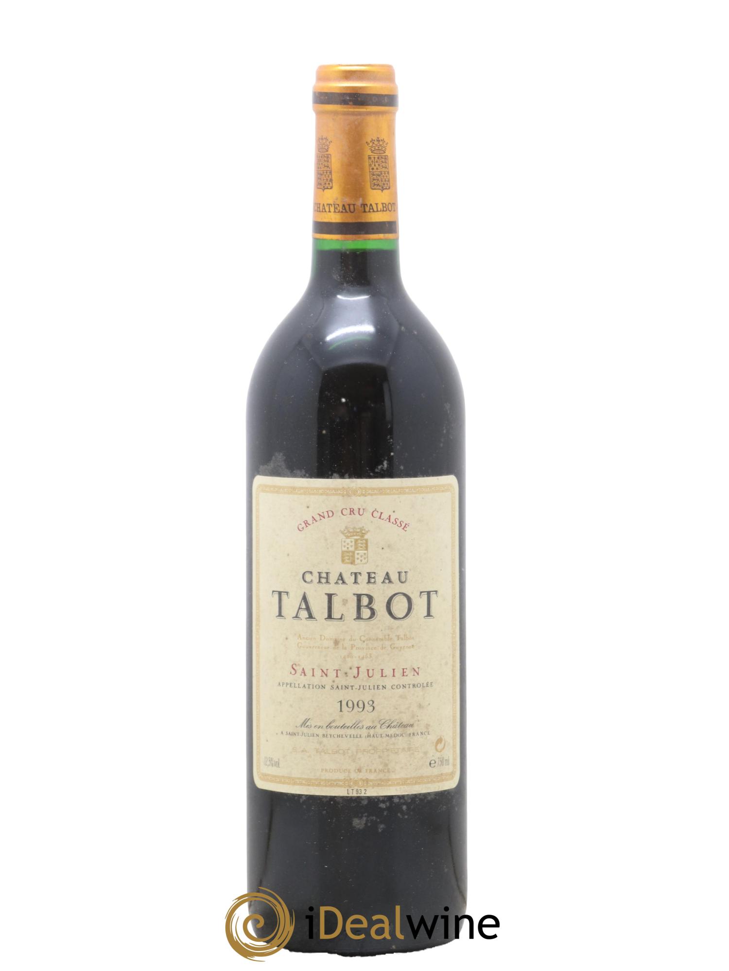 Château Talbot 4ème Grand Cru Classé 1993 - Lot de 1 bouteille - 0