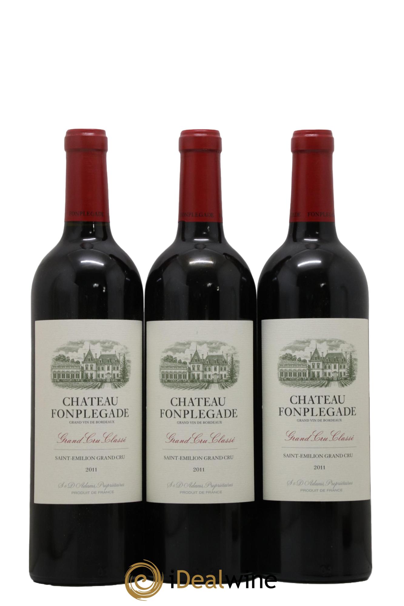 Château Fonplegade Grand Cru Classé 2011 - Lot of 3 bottles - 0
