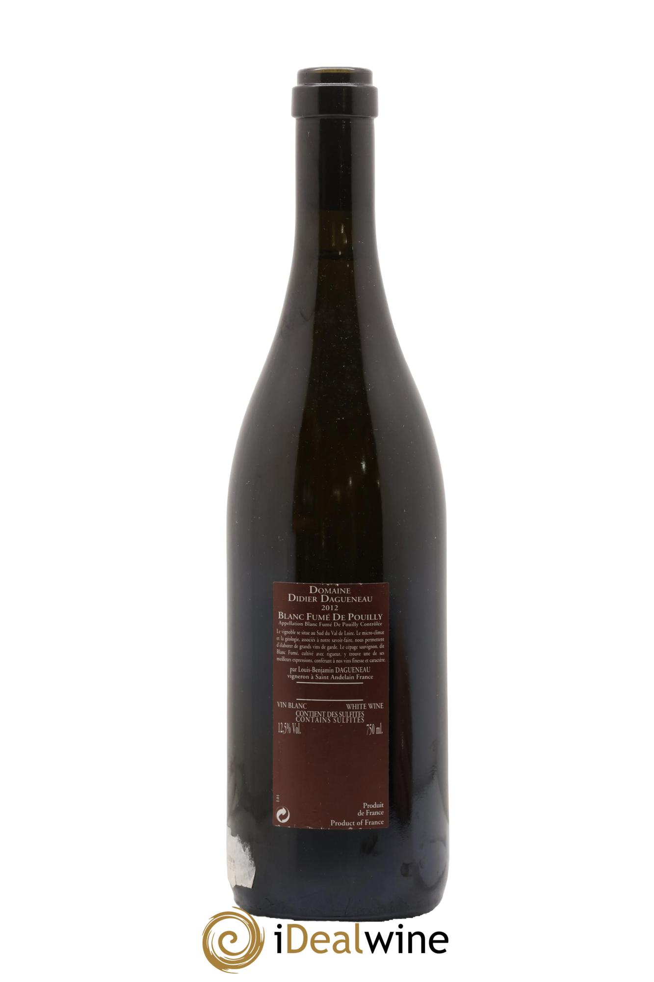 Vin de France (anciennement Pouilly-Fumé) Pur Sang Dagueneau (Domaine Didier - Louis-Benjamin) 2012 - Lot de 1 bouteille - 1