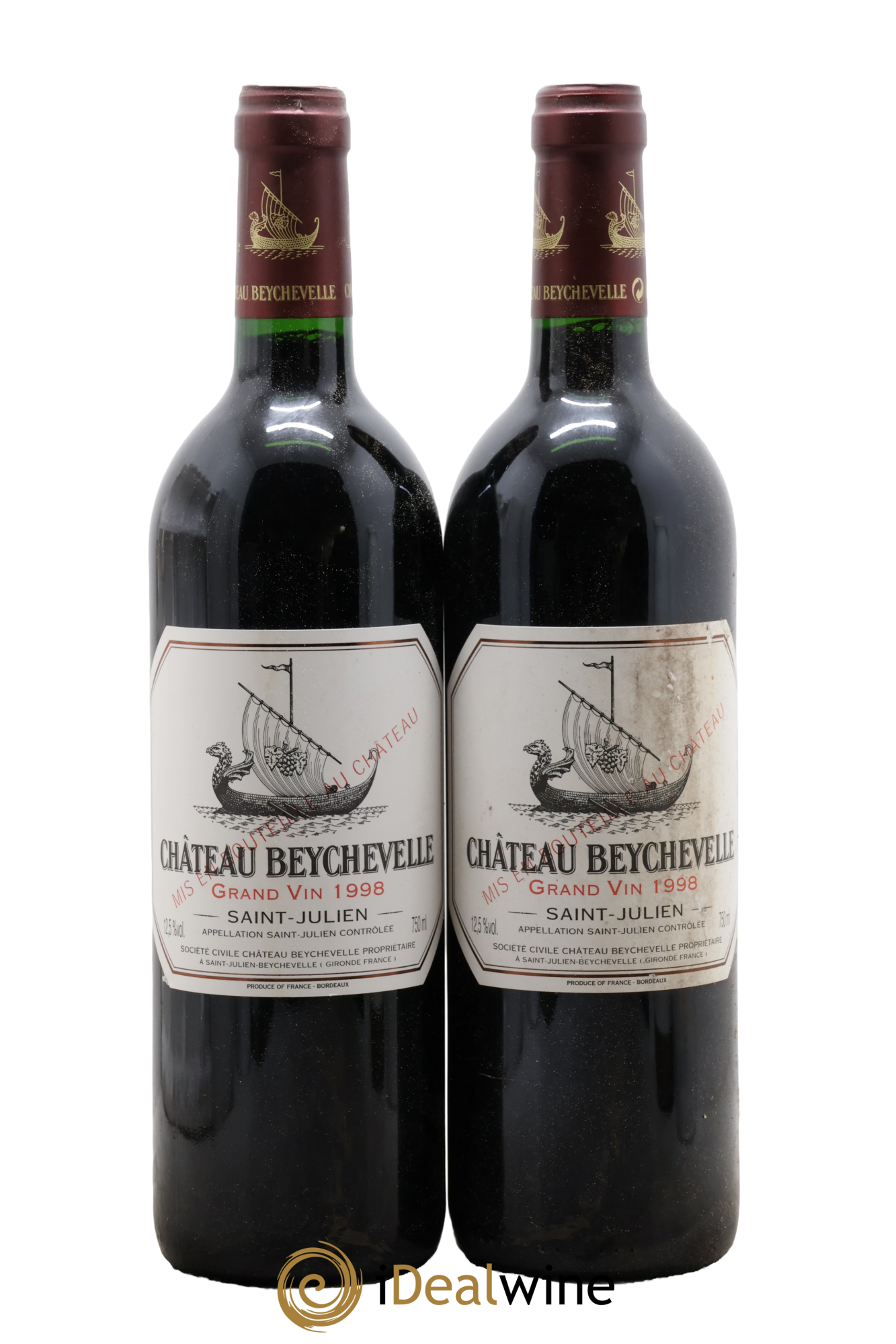 Château Beychevelle 4ème Grand Cru Classé 1998 - Lot de 2 bouteilles - 0