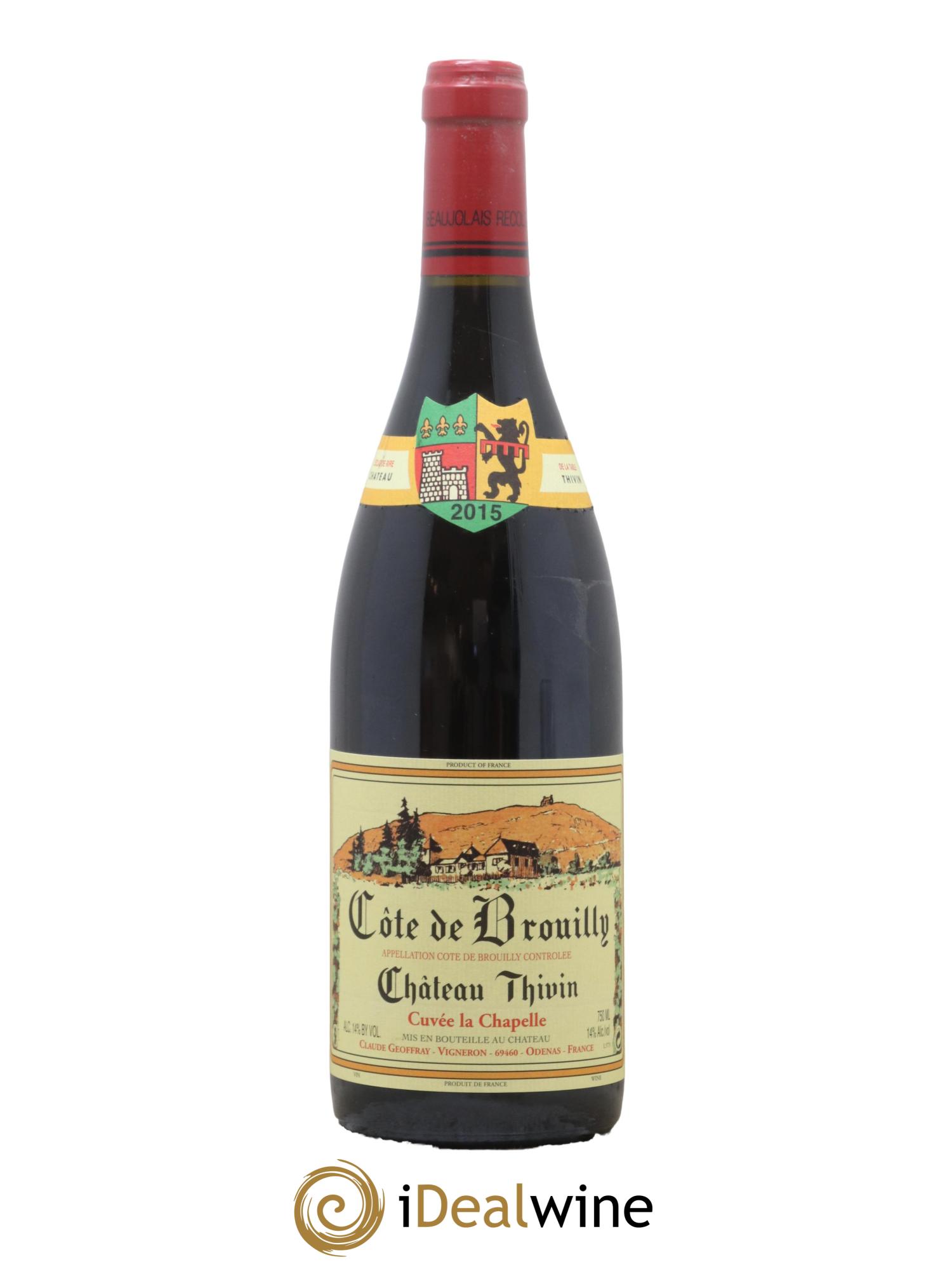 Côte de Brouilly Cuvée La Chapelle Château Thivin 2015 - Lot de 1 bouteille - 0
