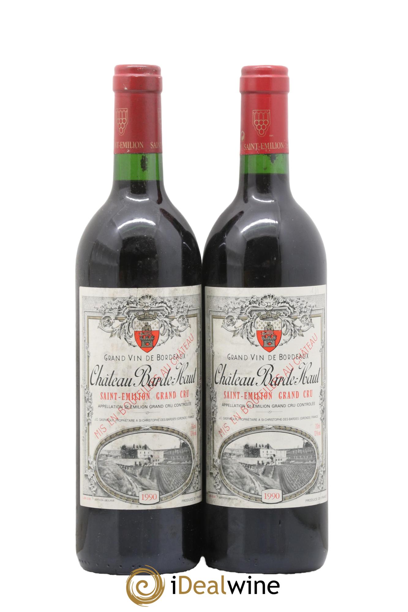 Château Barde Haut Grand Cru Classé 1990 - Lot de 2 bouteilles - 0