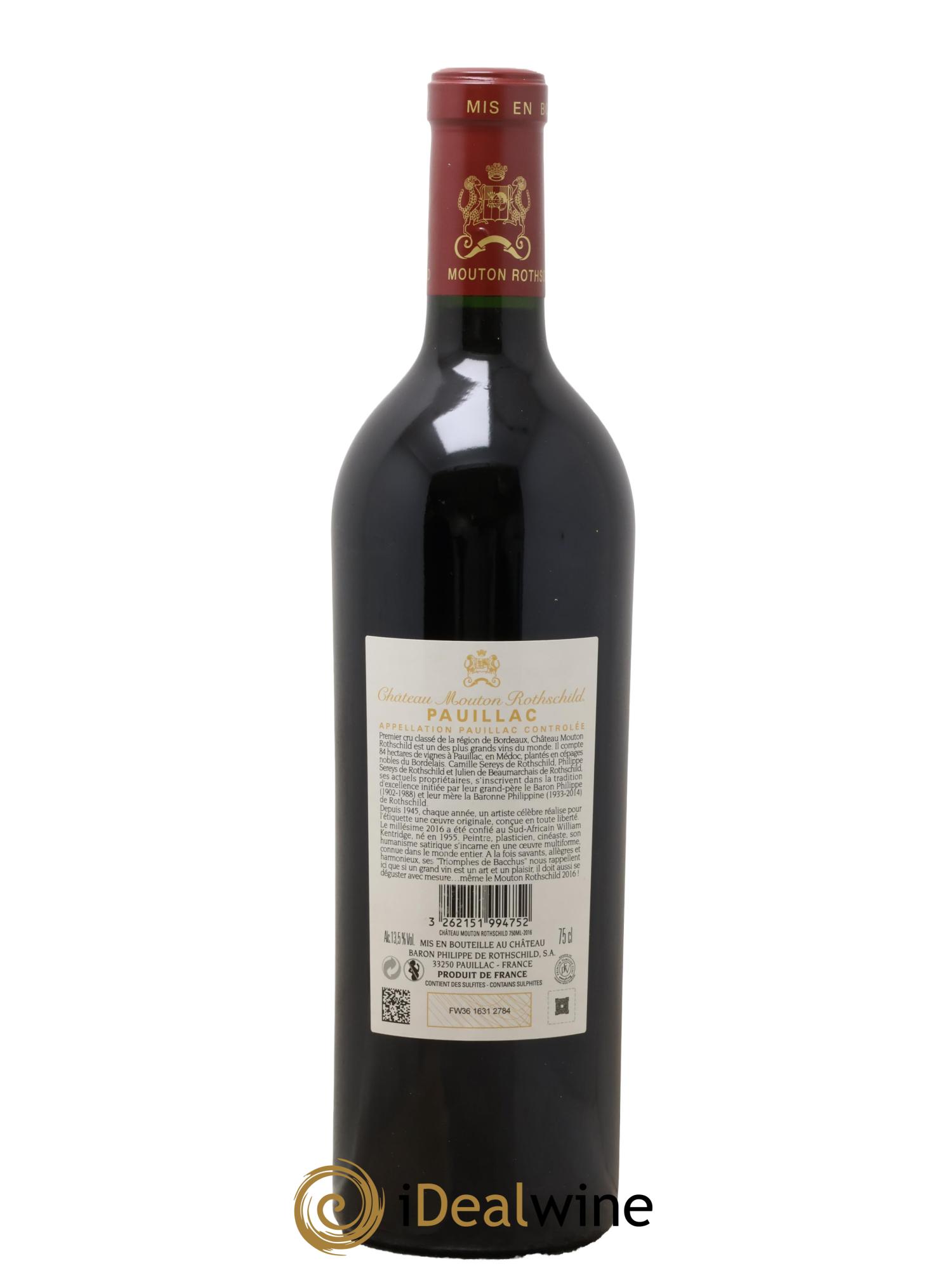 Château Mouton Rothschild 1er Grand Cru Classé 2016 - Posten von 1 Flasche - 2