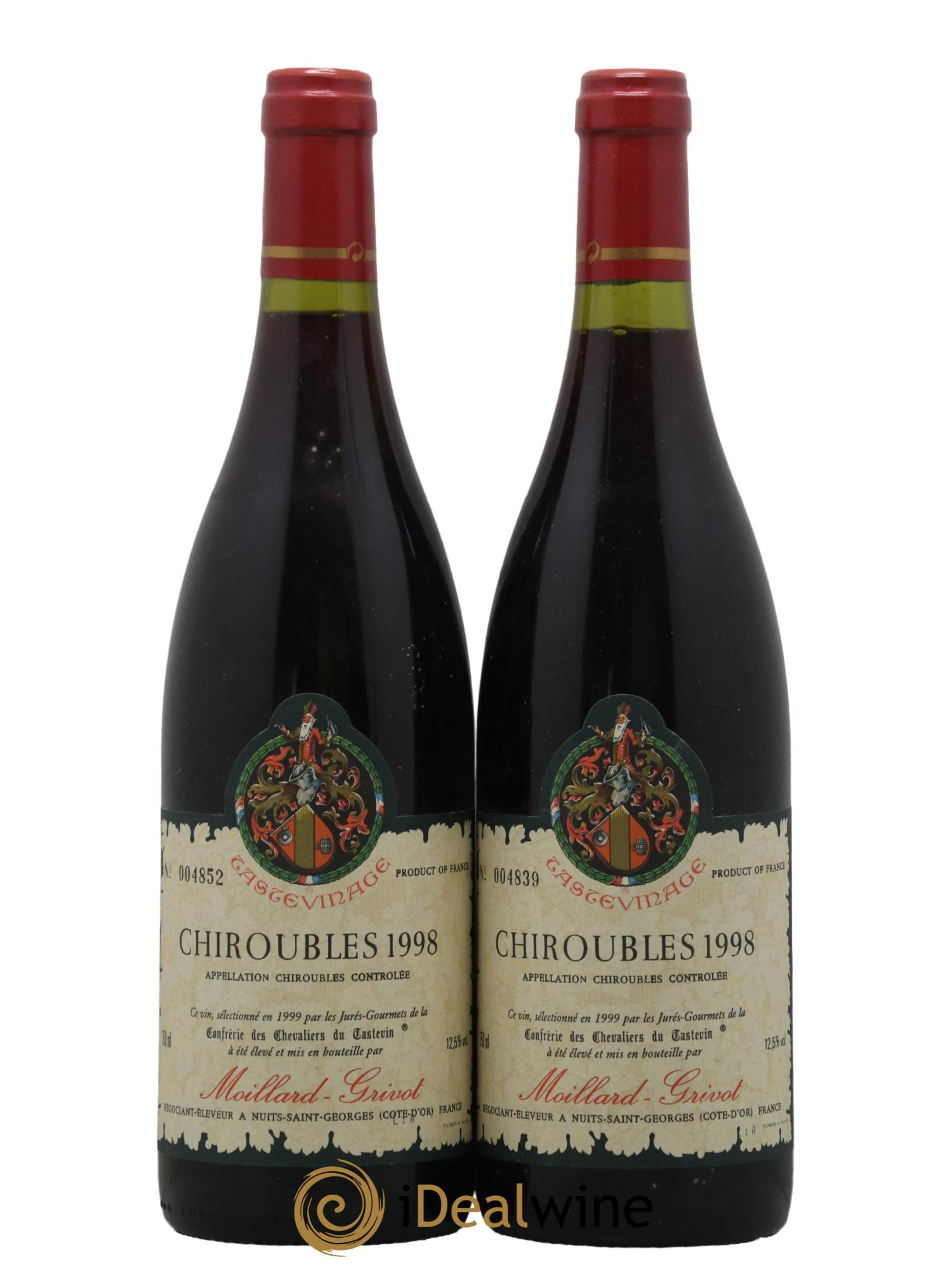 Chiroubles Domaine Moillard Grivot 1998 - Lot de 2 bouteilles - 0