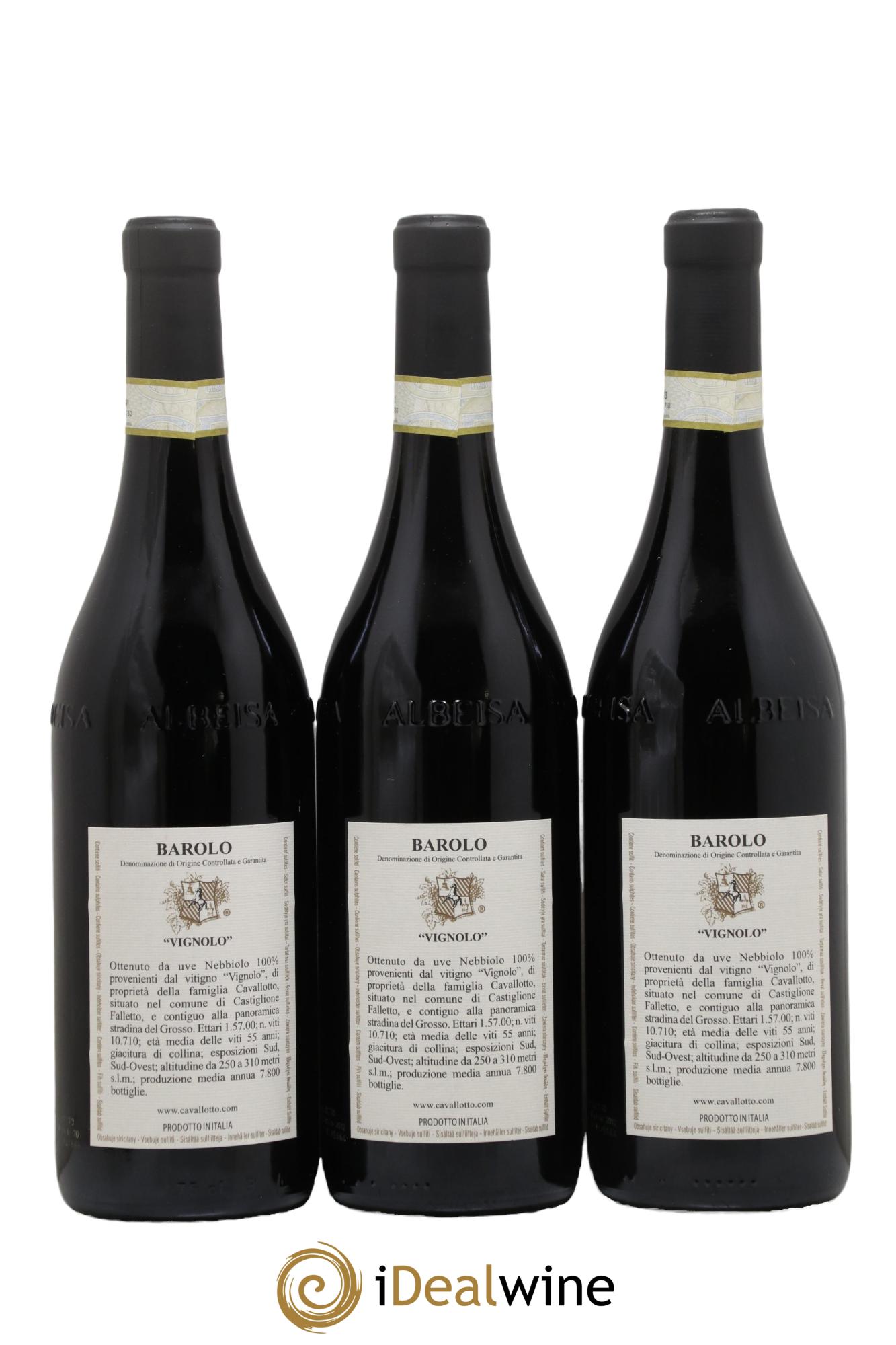 Barolo DOCG Cavallotto Riserva Vignolo 2012 - Lot de 3 bouteilles - 1