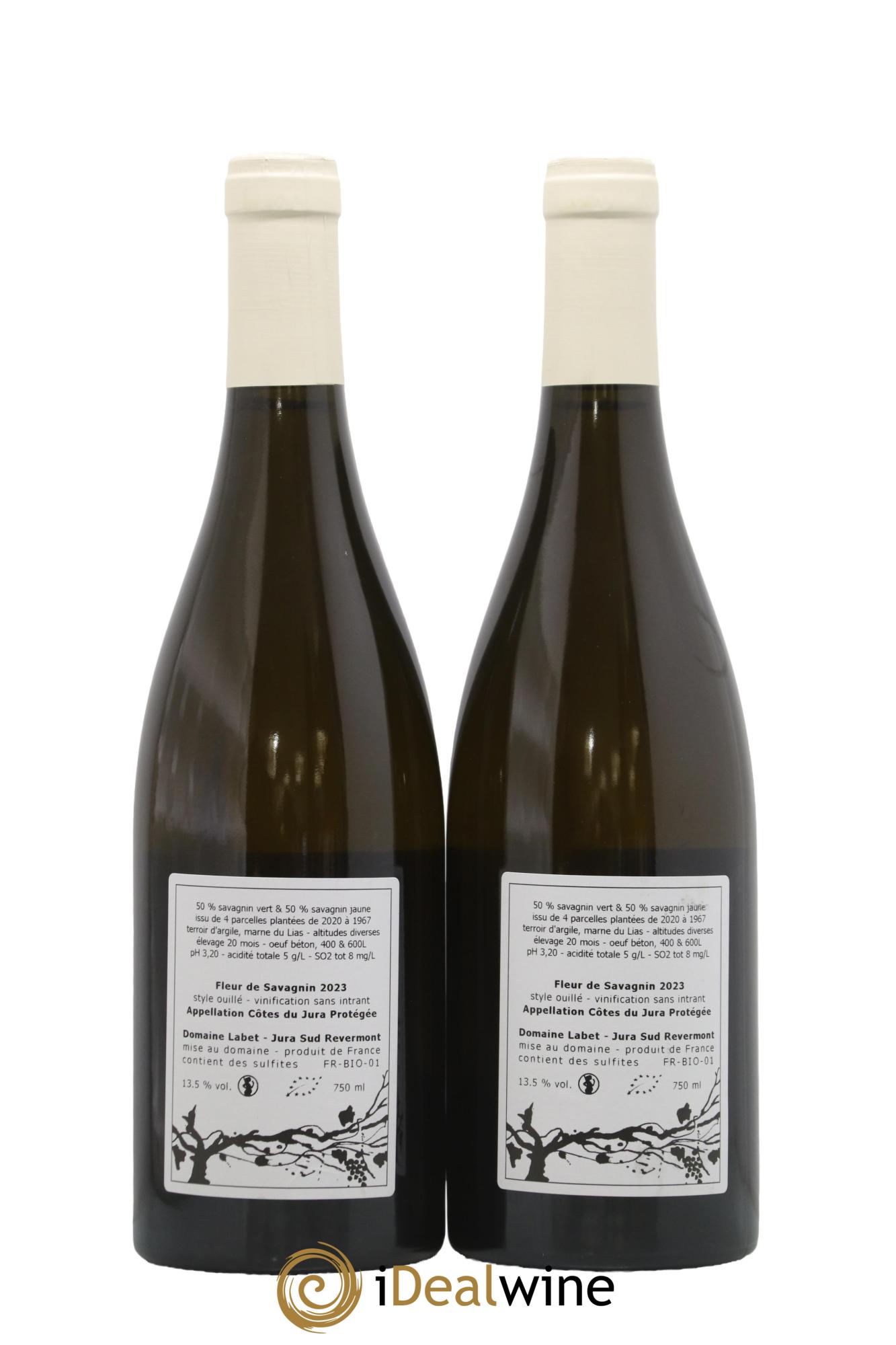 Côtes du Jura Fleur de Savagnin Romain - Julien - Charline Labet 2023 - Lotto di 2 bottiglie - 1