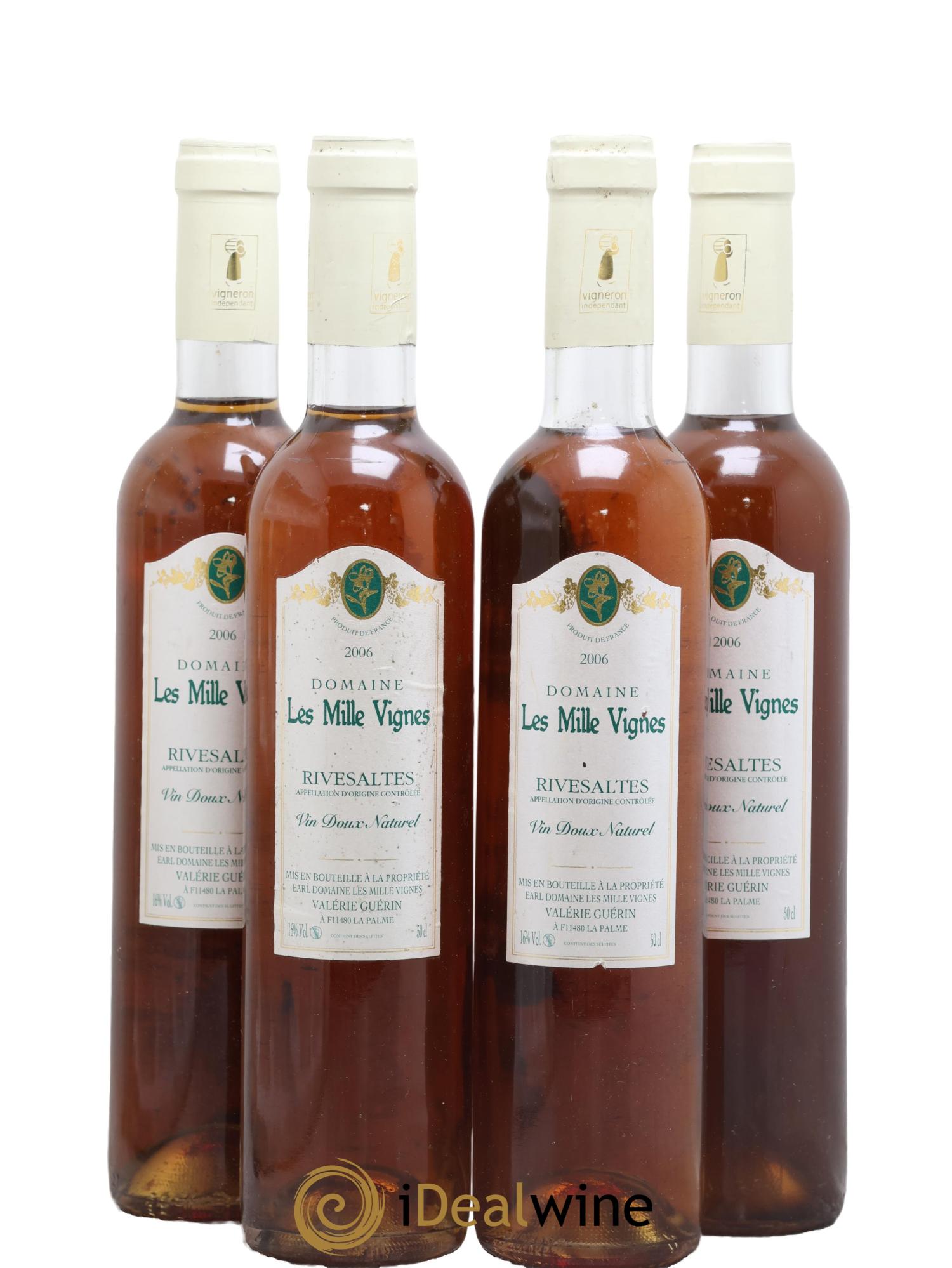 Rivesaltes Vin doux Naturel Domaine Les Mille Vignes 2006 - Lot de 4 format 50cls - 0
