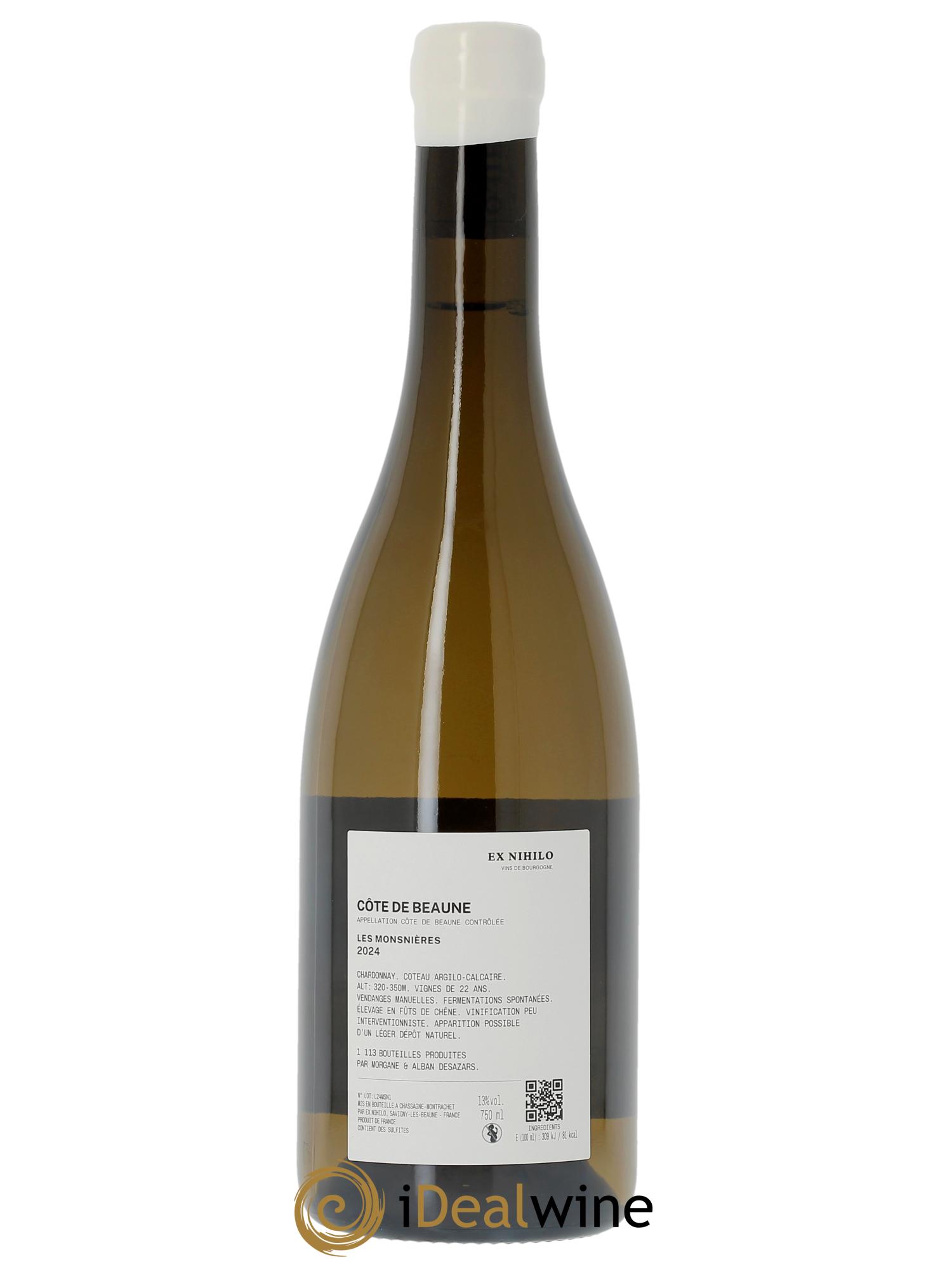 Côte de Beaune Les Monsnières Ex Nihilo  2024 - Lot of 1 bottle - 1