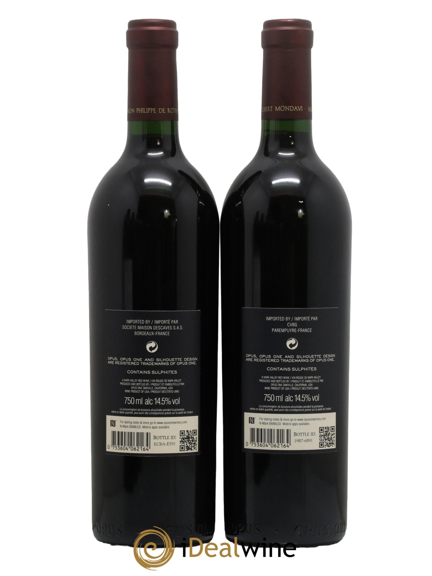 Napa Valley Opus One Robert Mondavi 2016 - Lot of 2 bottles - 1