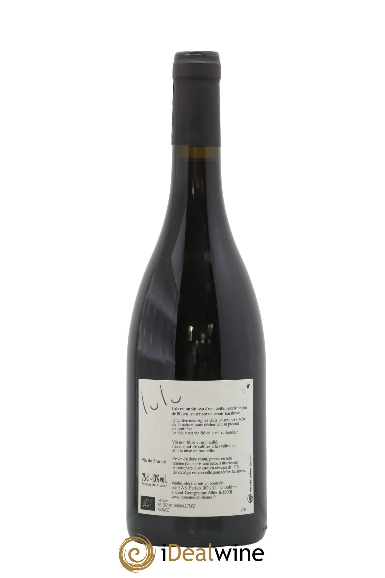 Vin de France Lulu Patrick Bouju - La Bohème 2020 - Lot de 1 bouteille - 1