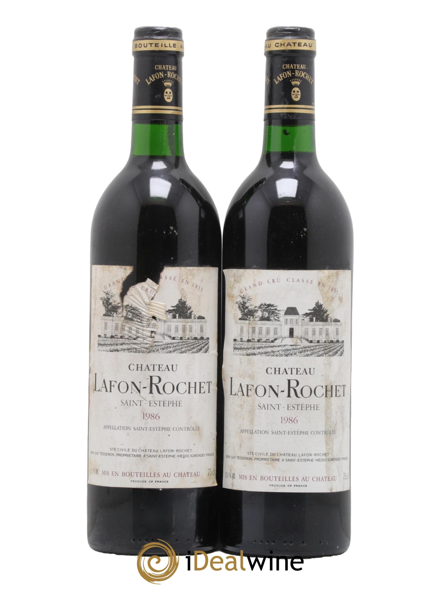 Château Lafon Rochet 4ème Grand Cru Classé 1986 - Lot de 2 bouteilles - 0