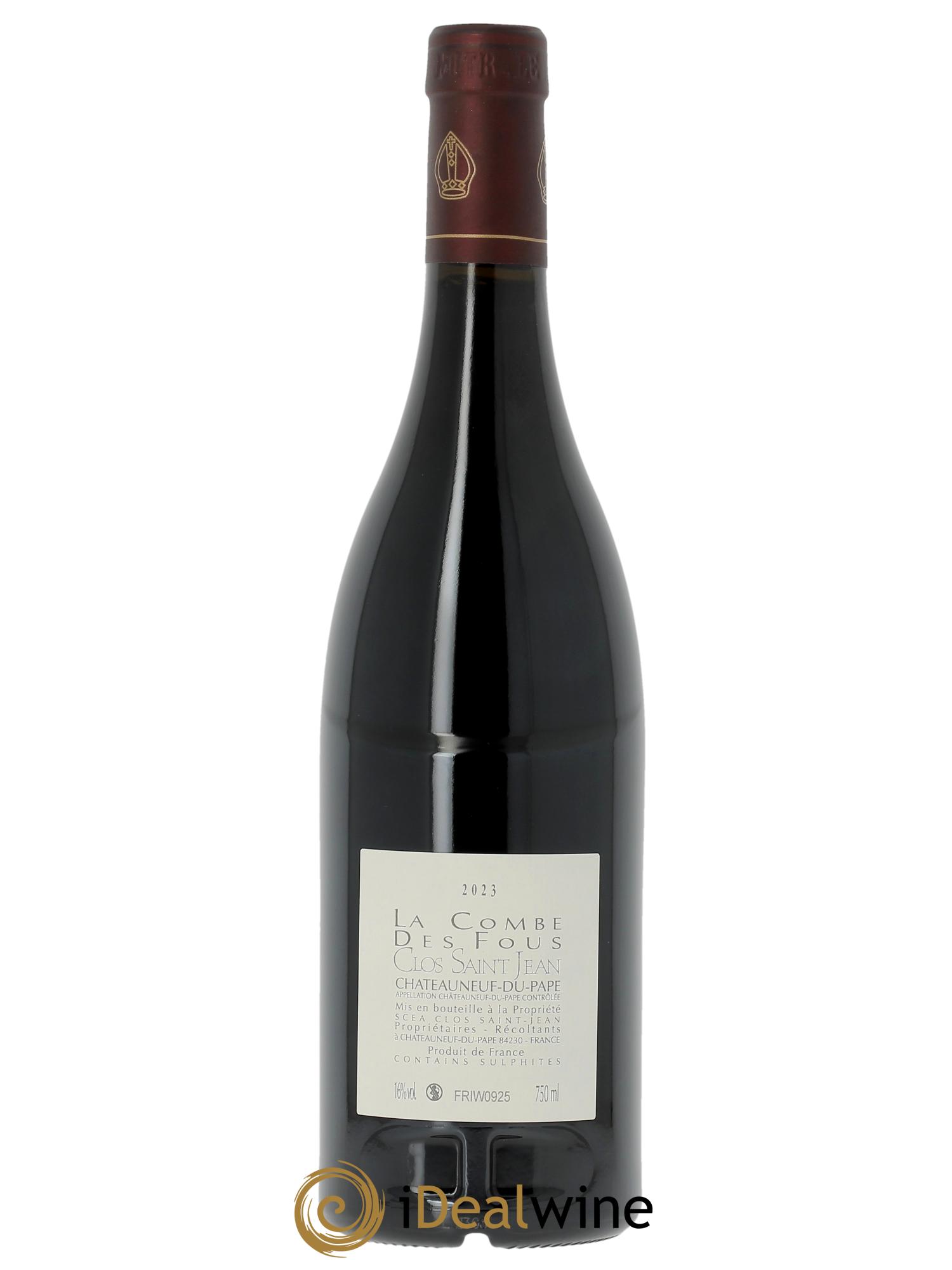 Châteauneuf-du-Pape Clos Saint-Jean La Combe des Fous Pascal et Vincent Maurel  2023 - Lot de 1 bouteille - 1