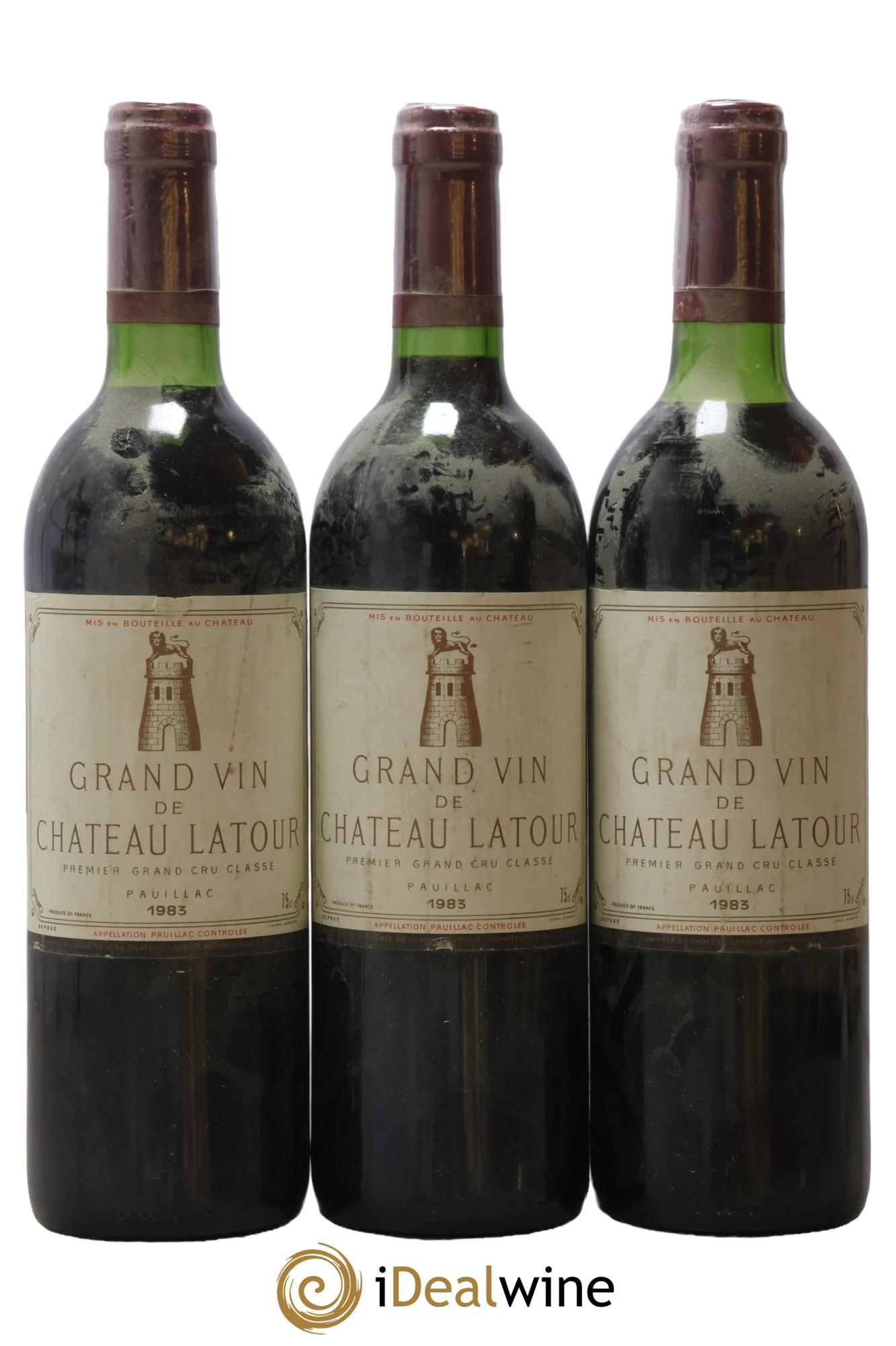 Château Latour 1er Grand Cru Classé 1983 - Lot de 3 bouteilles - 0