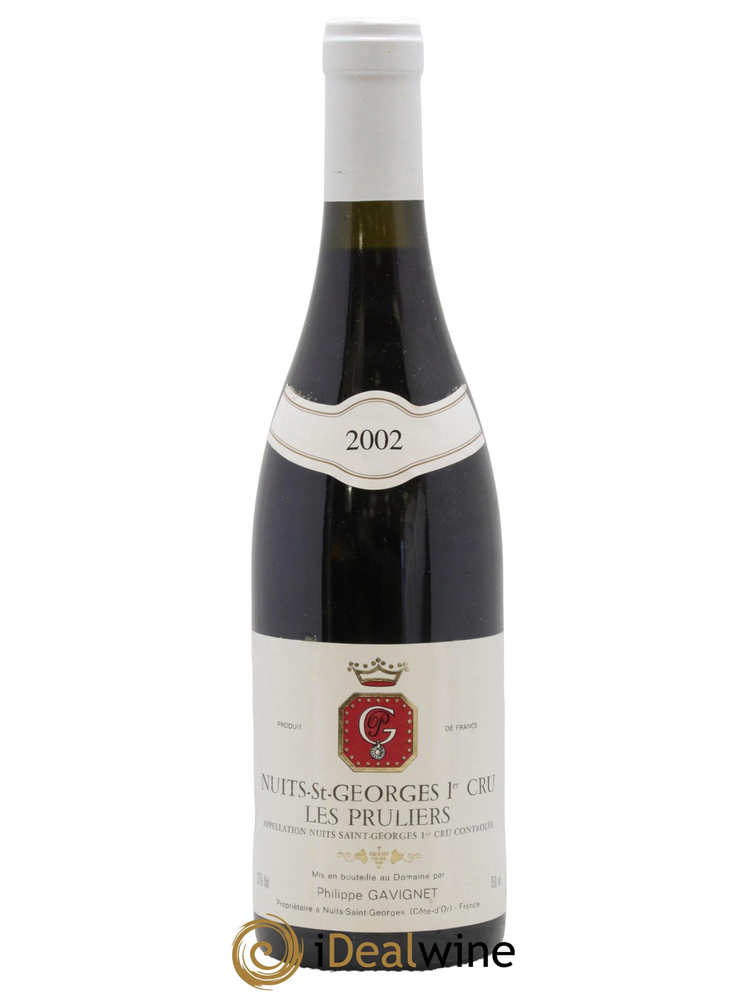 Nuits-Saint-Georges 1er Cru Les Pruliers Domaine Philippe Gavignet 2002 - Lot de 1 bouteille - 0