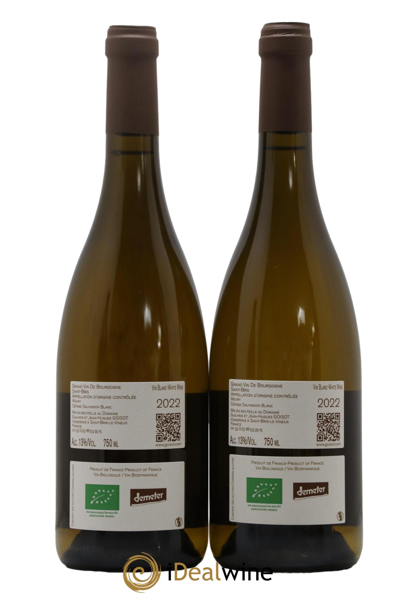 Saint-Bris Moury Goisot 2022 - Lot de 2 bouteilles - 1