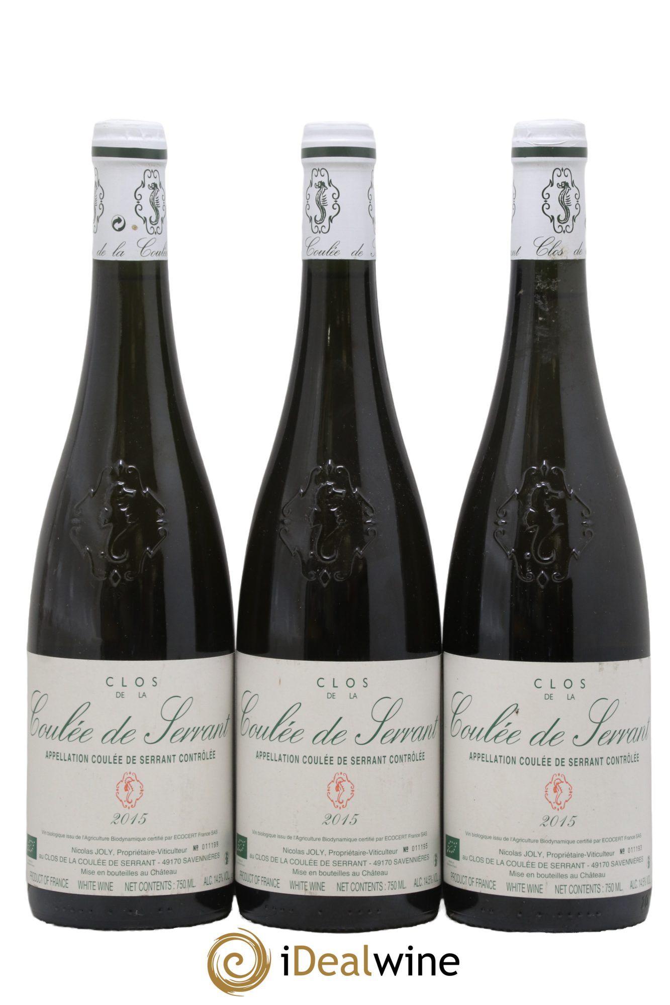 Savennières Vignobles de la Coulée de Serrant - Nicolas Joly 2015 - Lot of 3 bottles - 0