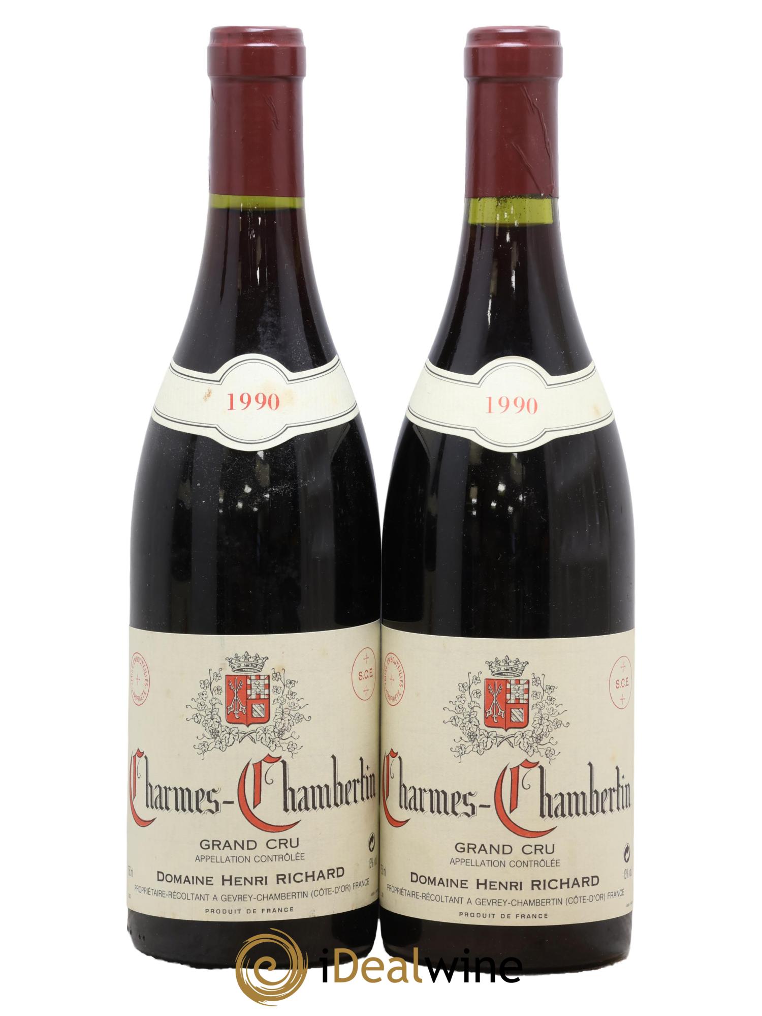 Charmes-Chambertin Grand Cru Henri Richard 1990 - Lot de 2 bouteilles - 0