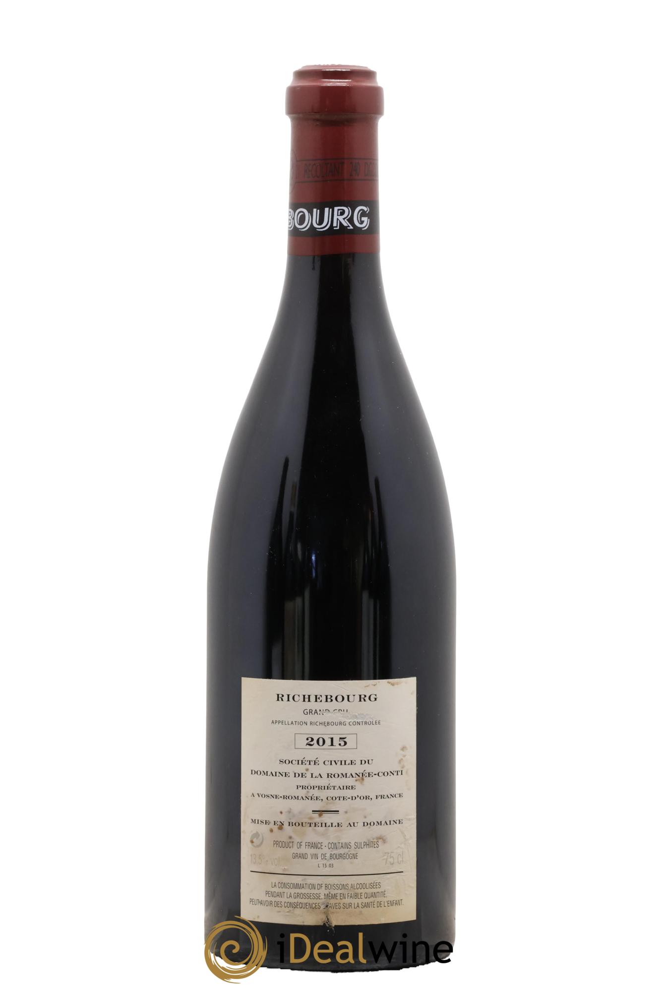 Richebourg Grand Cru Domaine de la Romanée-Conti 2015 - Lot of 1 bottle - 1