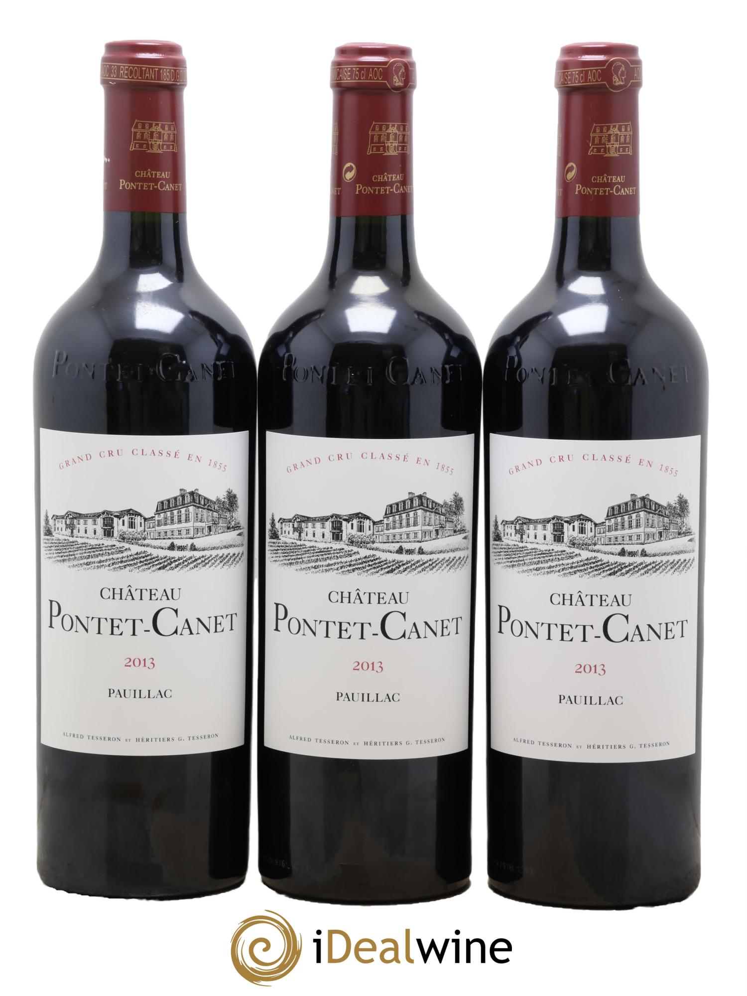 Château Pontet Canet 5ème Grand Cru Classé 2013 - Lot of 3 bottles - 0