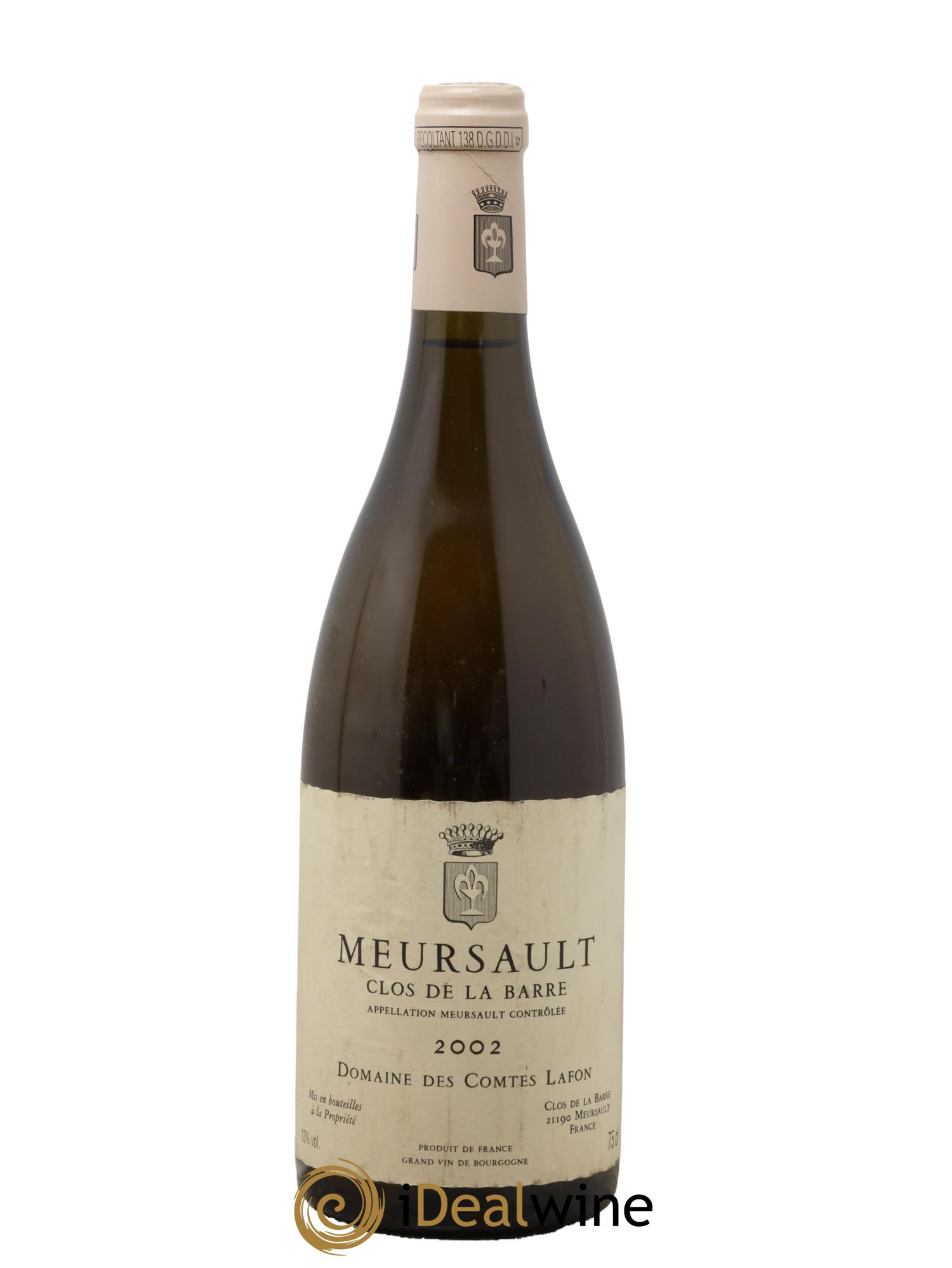 Meursault Clos de la Barre Comtes Lafon (Domaine des) 2002 - Posten von 1 Flasche - 0