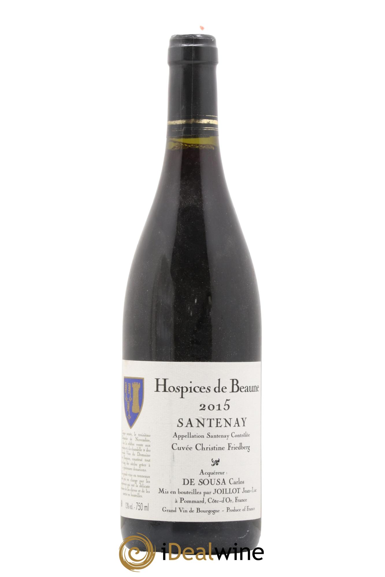 Santenay Cuvée Christine Friedberg Hospices de Beaune Jean-Luc Joillot 2015 - Lot de 1 bouteille - 0