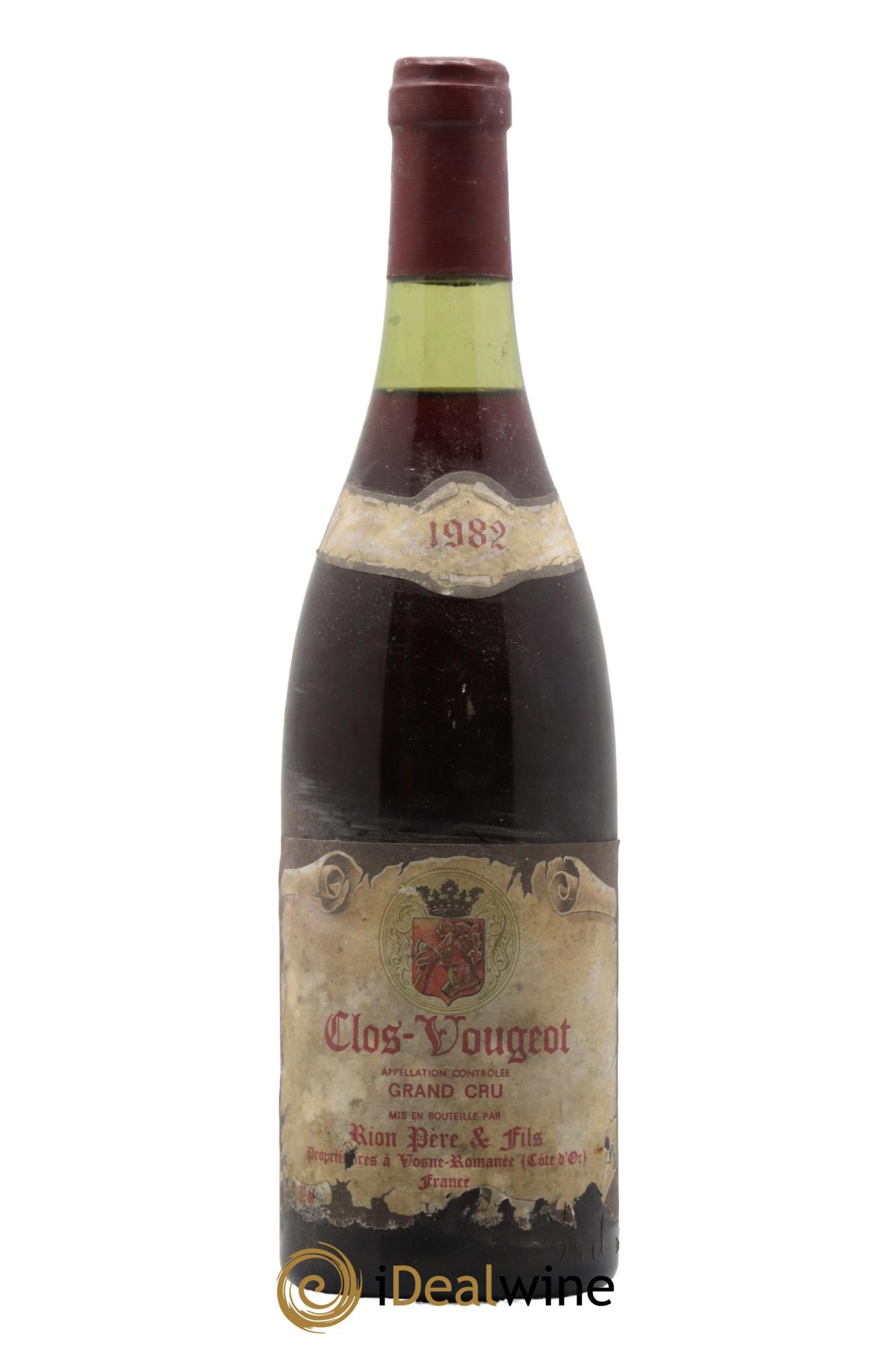 Clos de Vougeot Grand Cru Domaine Armelle et Bernard Rion 1982 - Lot de 1 bouteille - 0