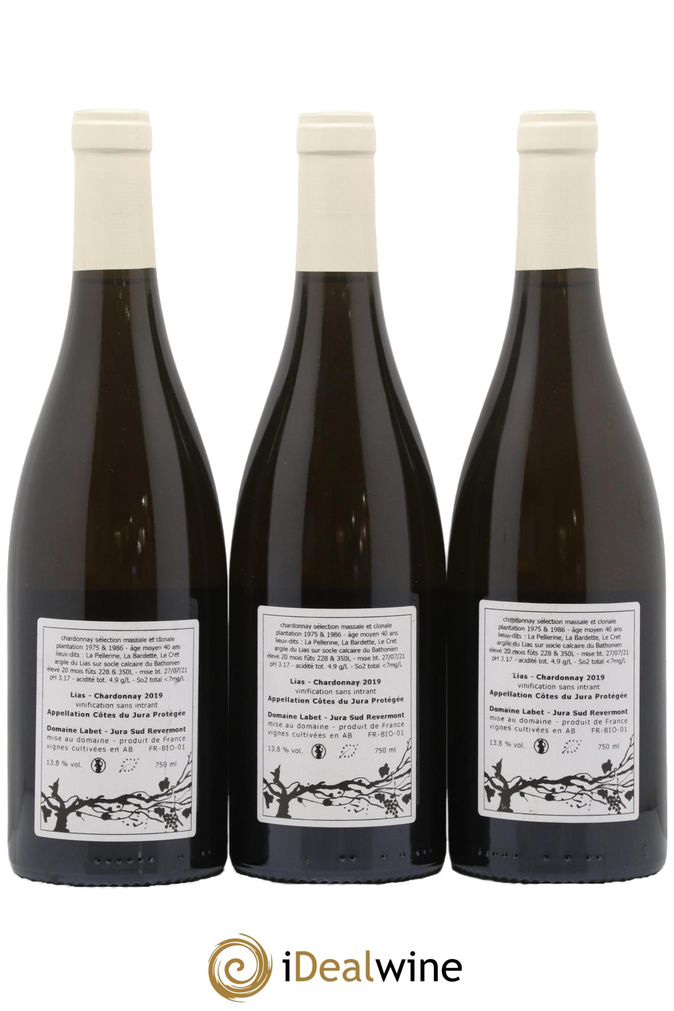 Côtes du Jura Chardonnay Lias Romain - Julien  - Charline Labet 2019 - Lot de 3 bouteilles - 1