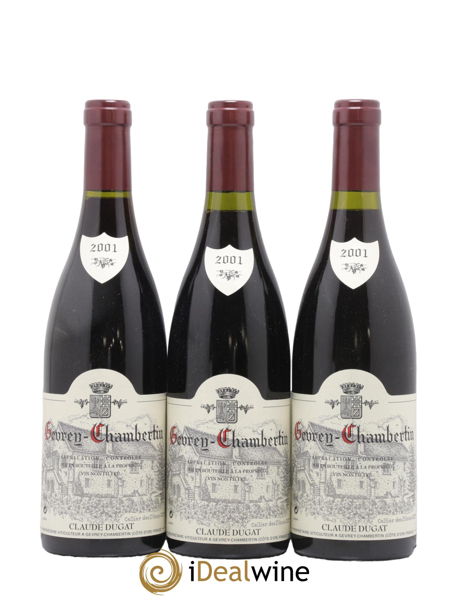 Gevrey-Chambertin Claude Dugat 2001 - Posten von 3 Flaschen - 0