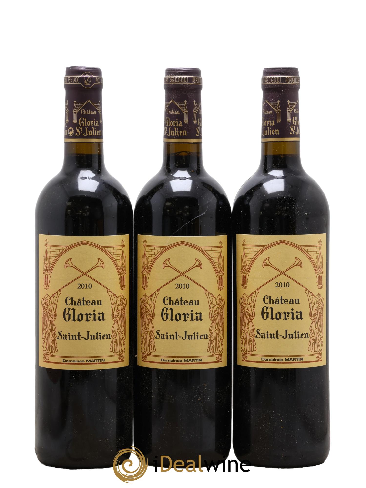 Château Gloria 2010 - Lot of 3 bottles - 0